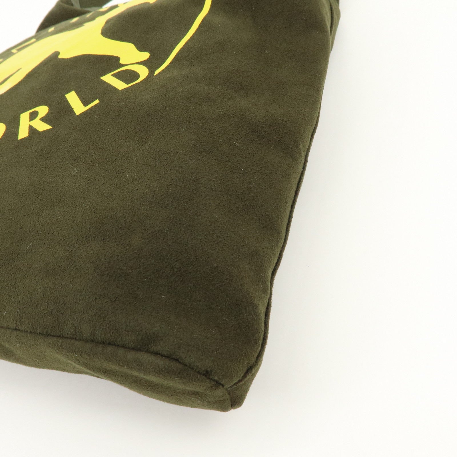 HUNTING WORLD Suede Canvas Shoulder Bag Crossbody Bag Khaki Yellow