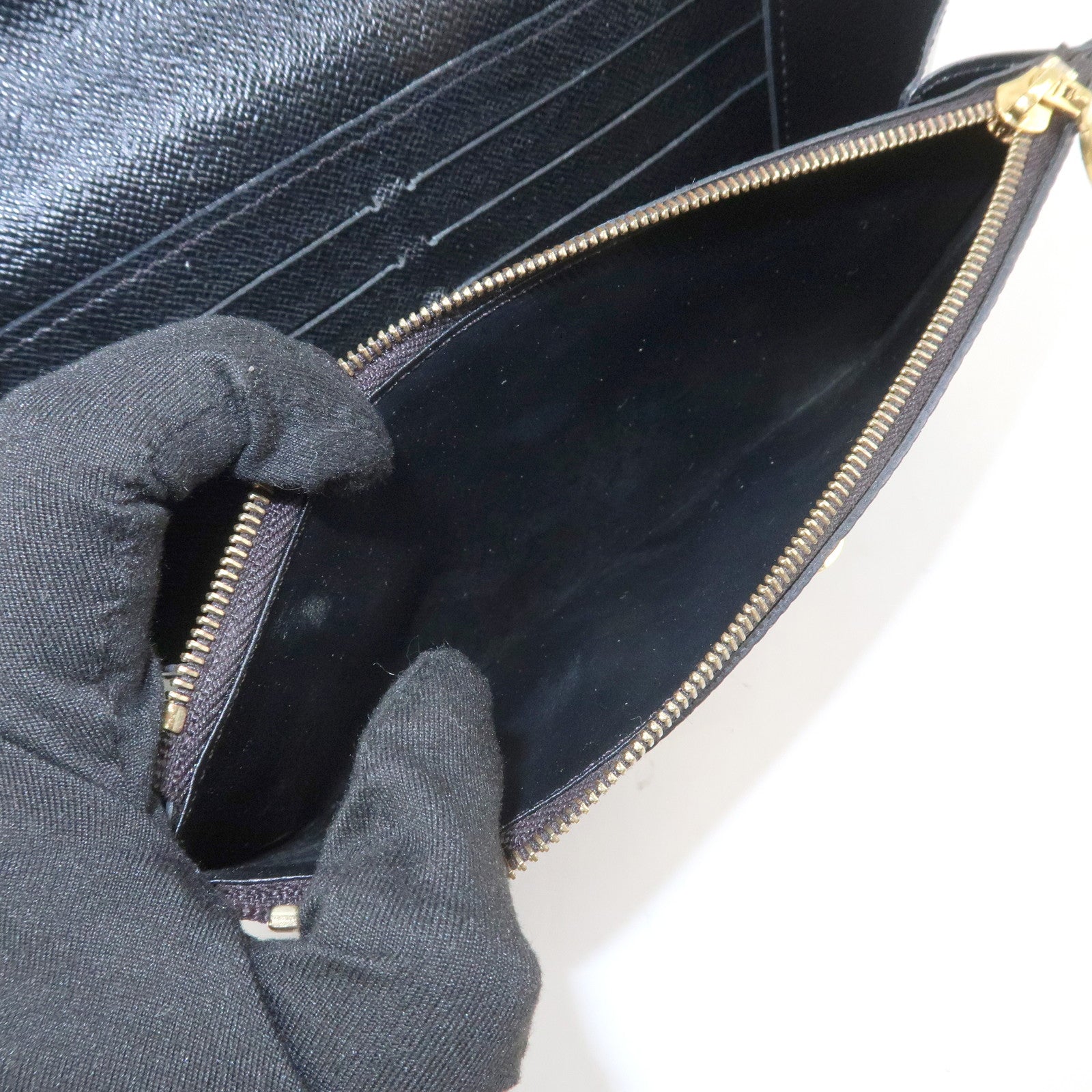 Louis Vuitton Epi Portefeuille Twist Chain Wallet Noir Black N64798