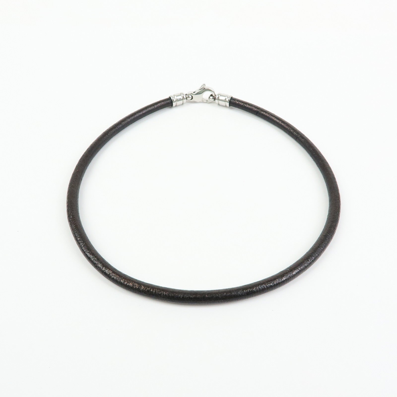 BVLGARI Leather Necklace Choker Double Wrap Bracelet Black