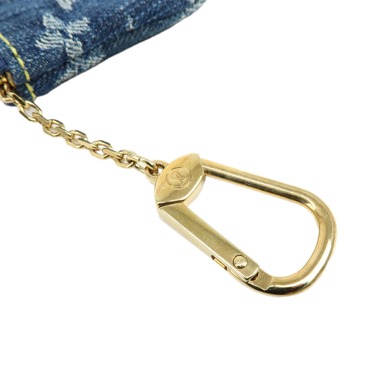 Louis Vuitton Monogram Denim Pochette Cles Coin Case Blue M95343