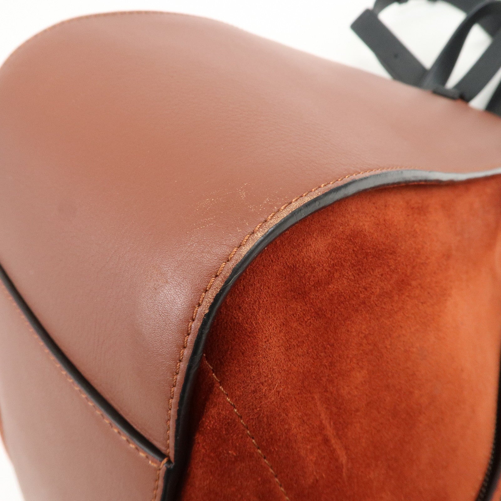 LOEWE Anagram Leather Suede Hammock Large 2Way Shoulder Bag Brown