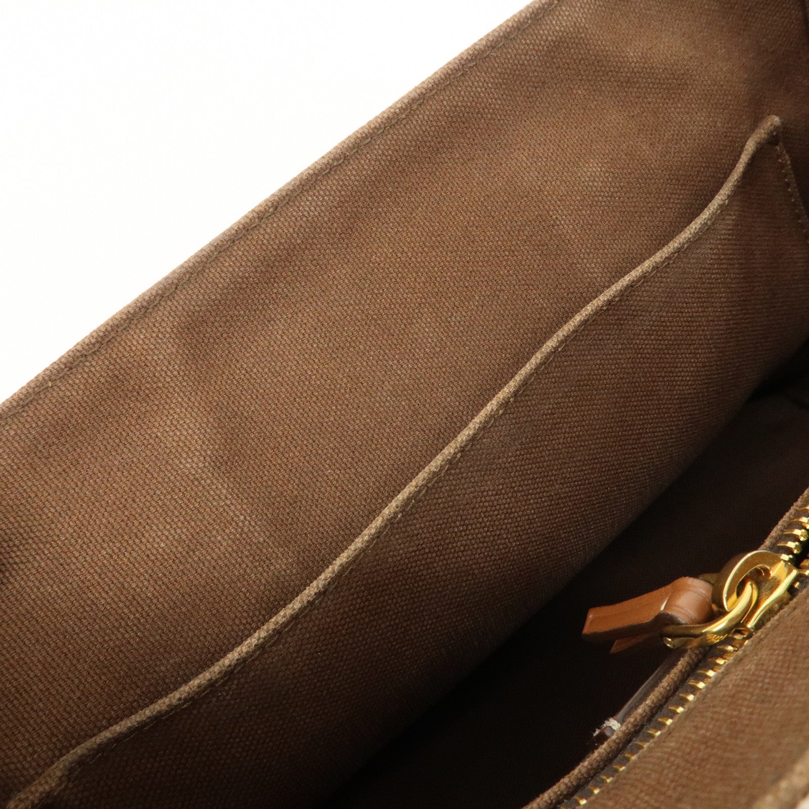 MIU MIU Leather Canvas 2Way Hand Bag Tote Bag Brown Pink 5BA085 Used
