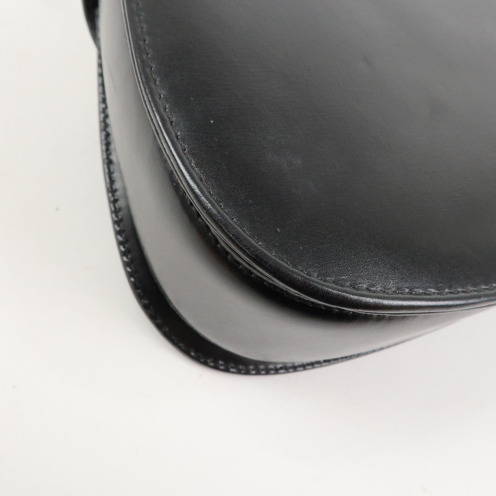 GUCCI Bamboo Logo Leather 2WAY Bag Hand Bag Black 000 2046