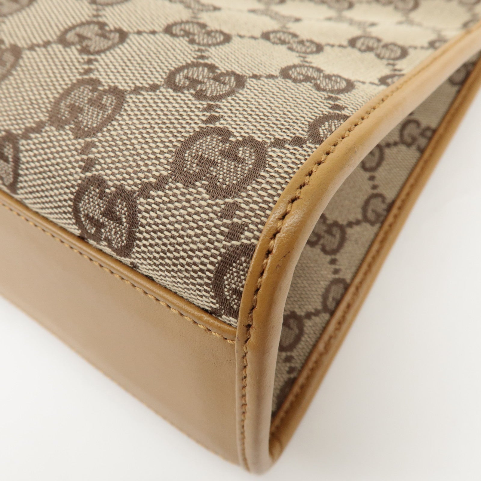 GUCCI Jackie Leather Shoulder Bag Tote Bag Beige 002.1073 Used