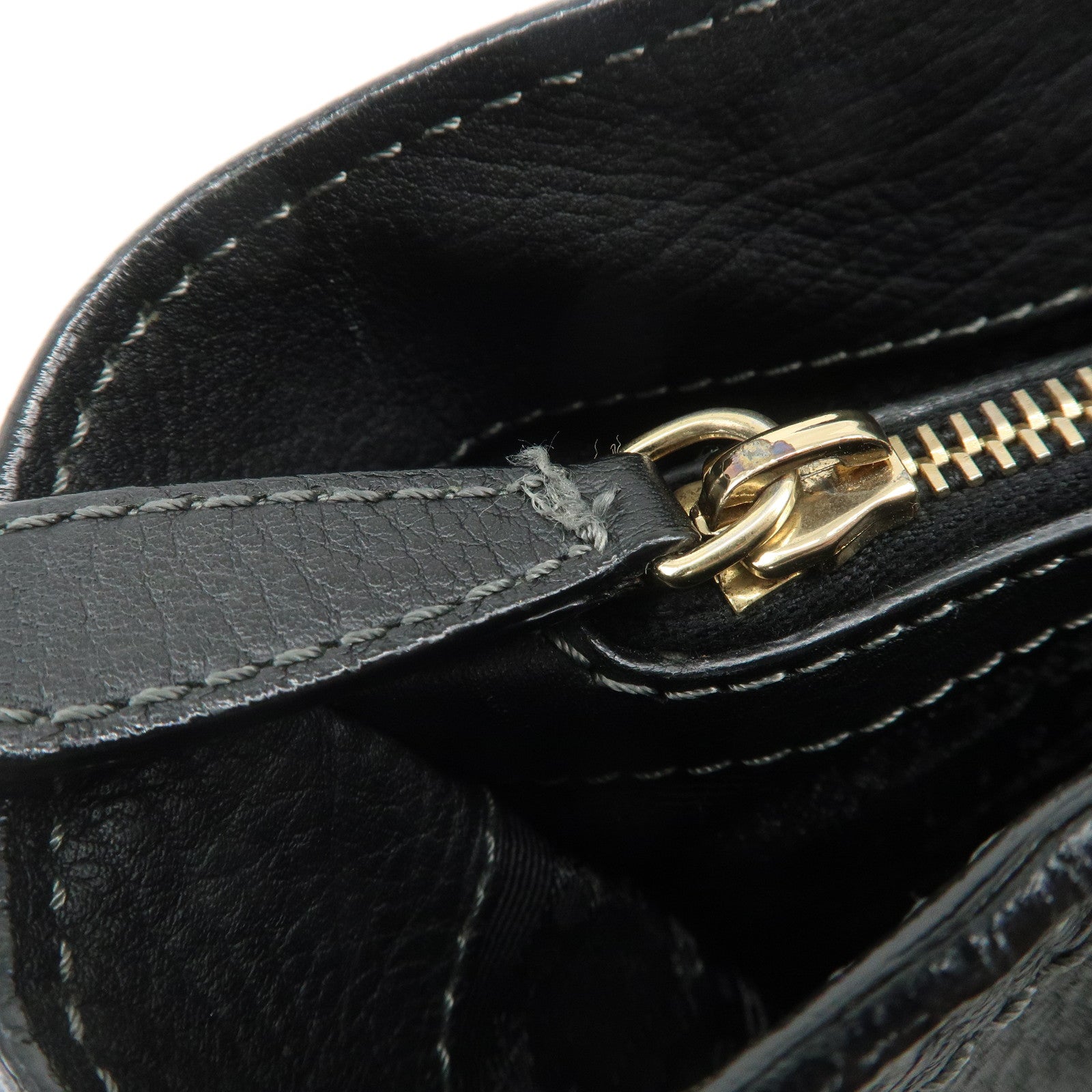 CELINE Logo Leather Boogie Bag Hand Bag Tote Bag Black