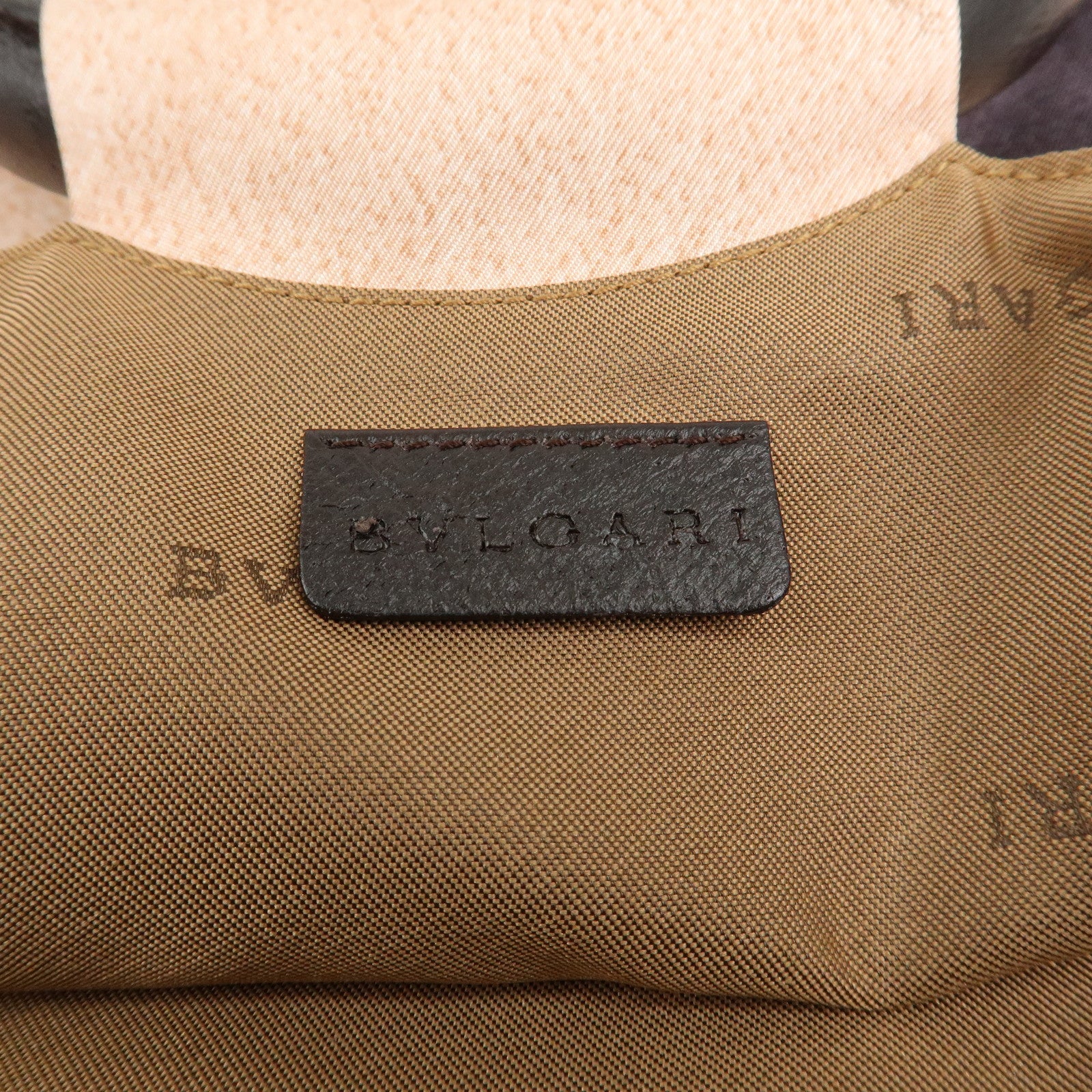 BVLGARI Canvas Leather Beach Print Tote Bag Hand Bag Pink