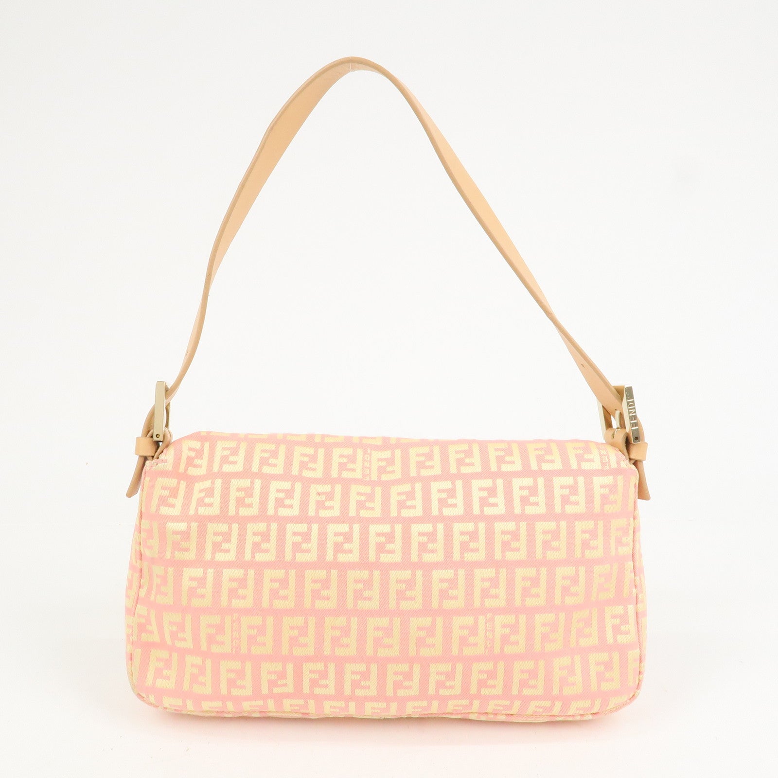 FENDI Mamma Baguette Zucchino Canva Leather Shoulder Bag 8BR000