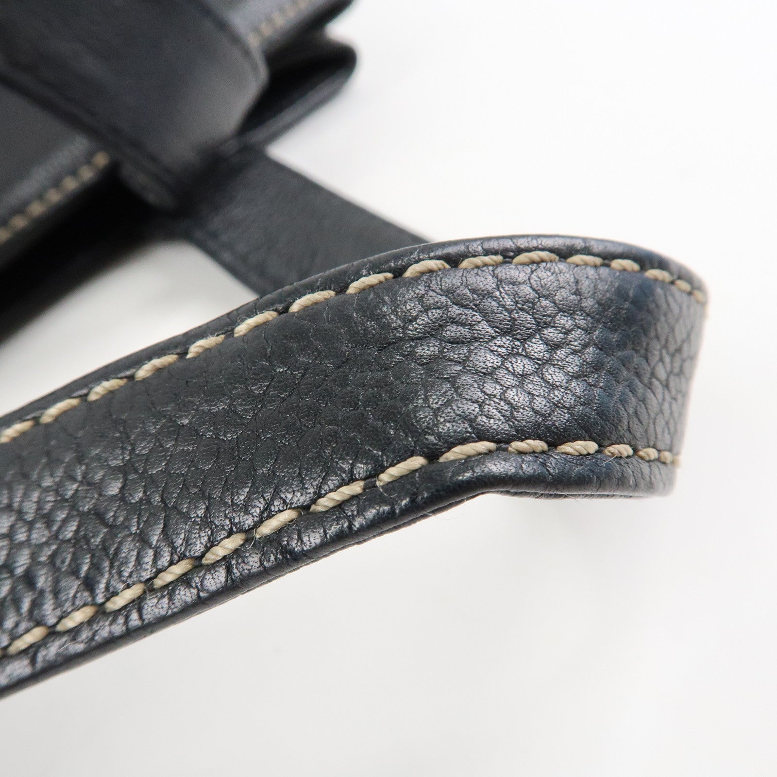 CHANEL Caviarskin COCO Mark Turn Lock 2Way Hand Bag Black Used