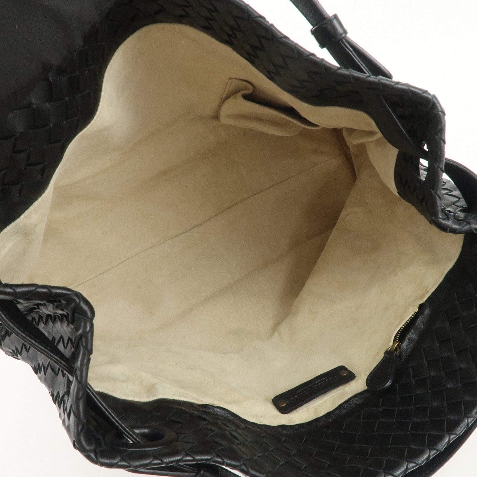 BOTTEGA VENETA Intrecciato Leather Tote Bag Hand Bag Black