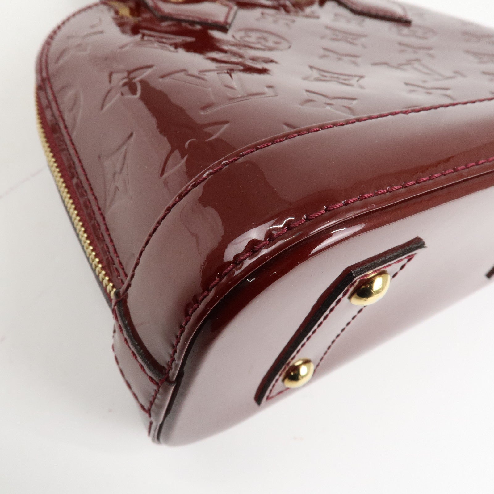 Louis Vuitton Monogram Vernis Alma BB Hand Bag Griotte M90231 Used