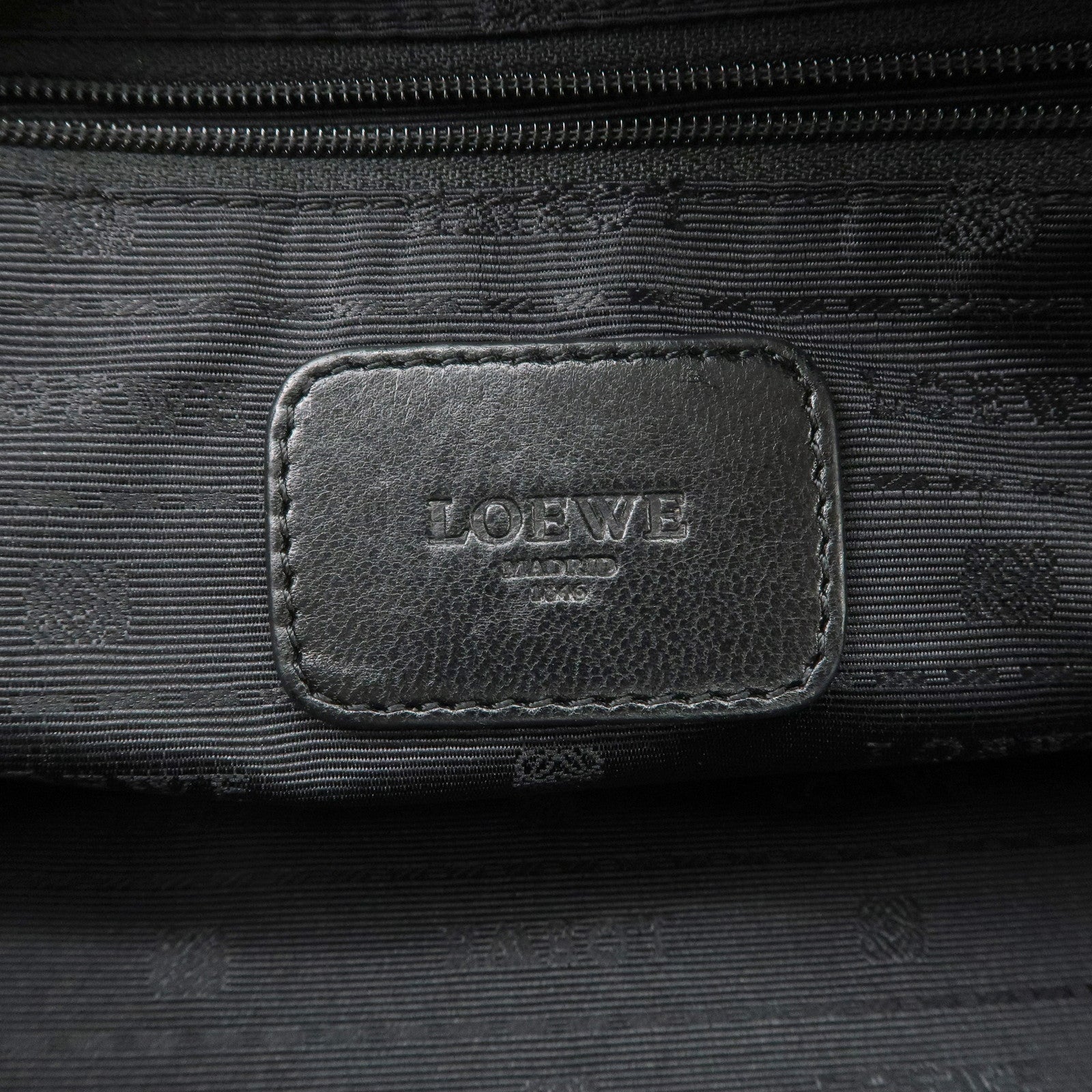 LOEWE Anagram Amazona 28 Leather Hand Bag Gold Used