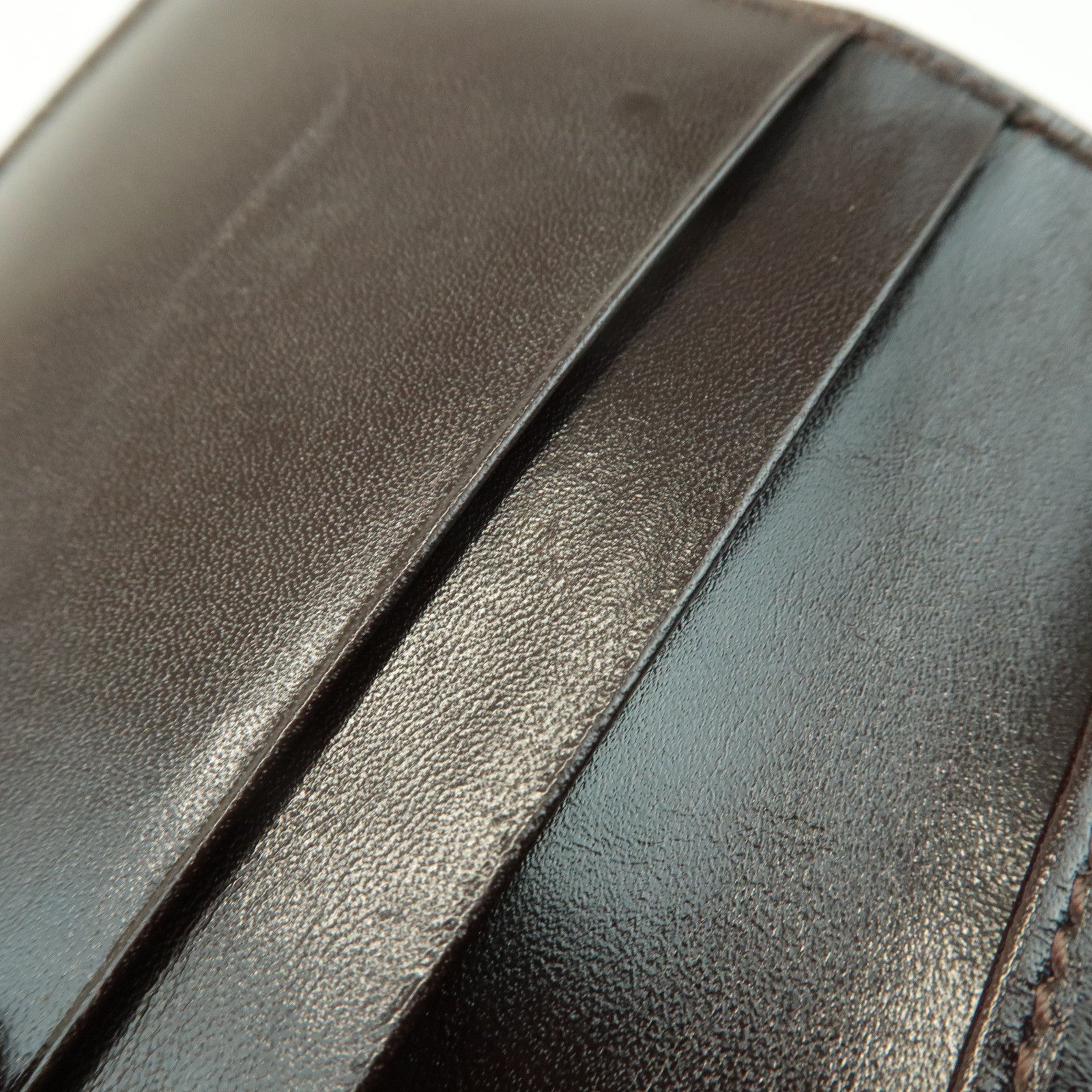 FENDI Zucca Leather Canvas Double Hook Bi-fold Wallet Brown 30795 Used