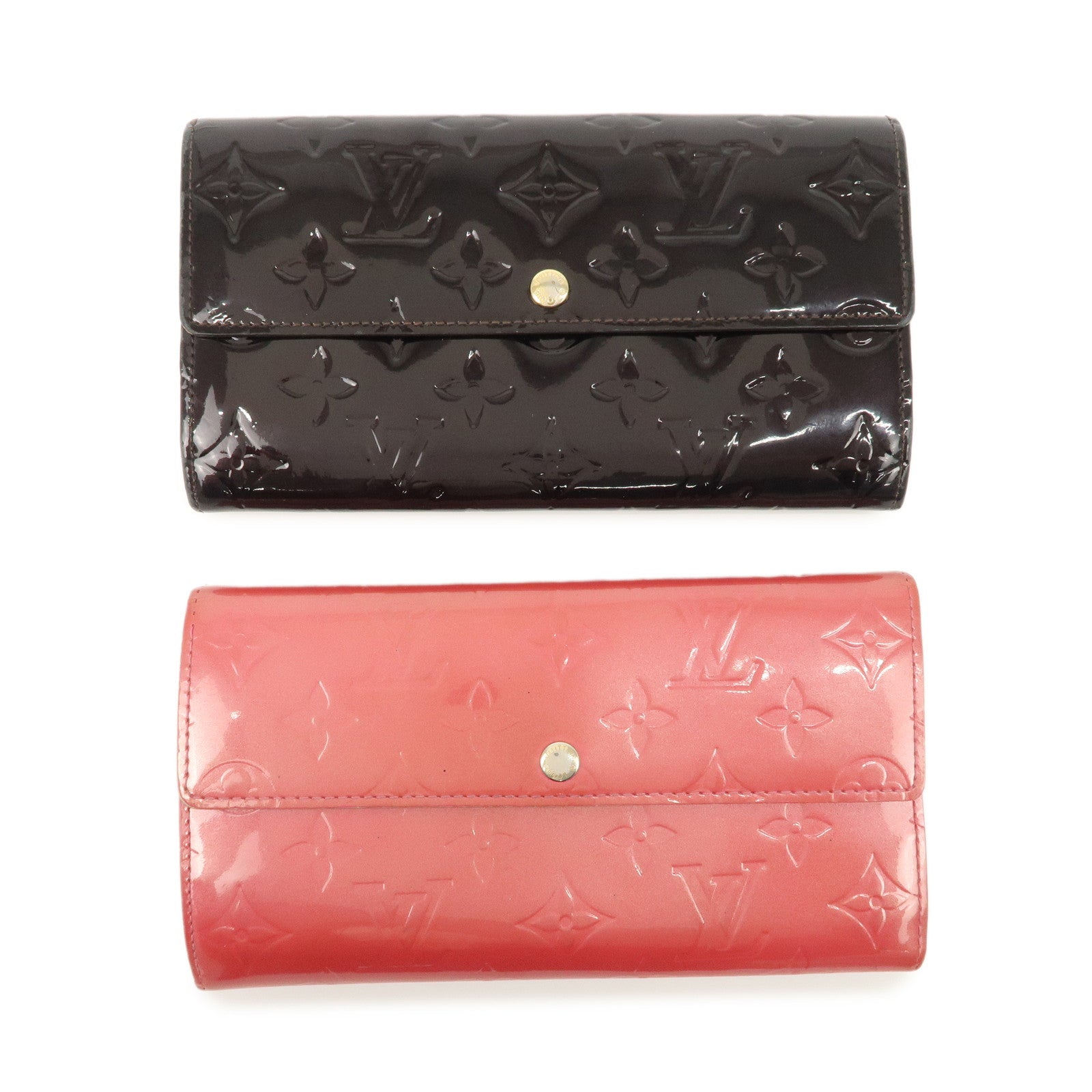 Louis Vuitton Monogram Vernis Set of 2 Long Wallet M93524 M9140F Used