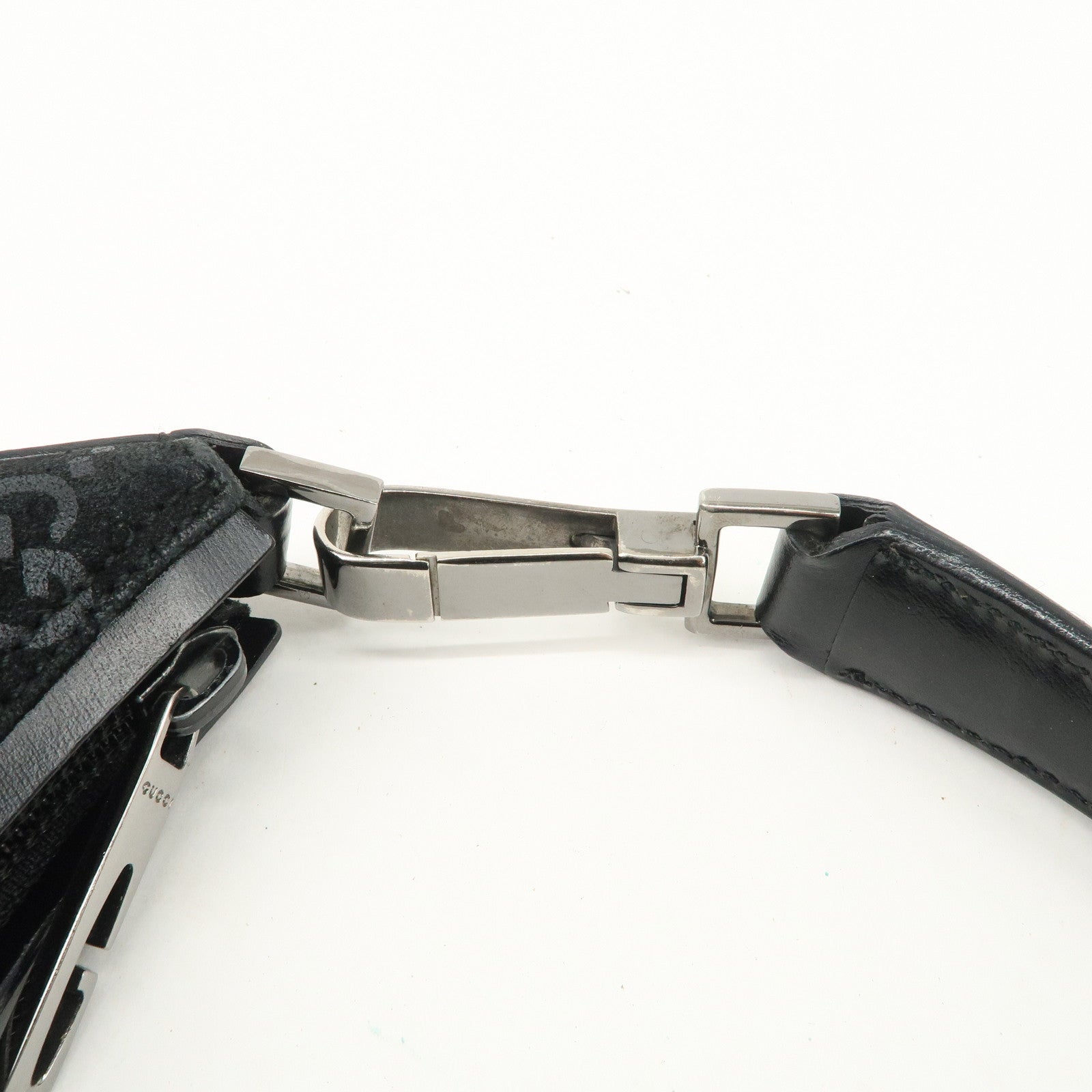 GUCCI GG Suede Leather Shoulder Bag Hand Bag Black 002.0602 Used