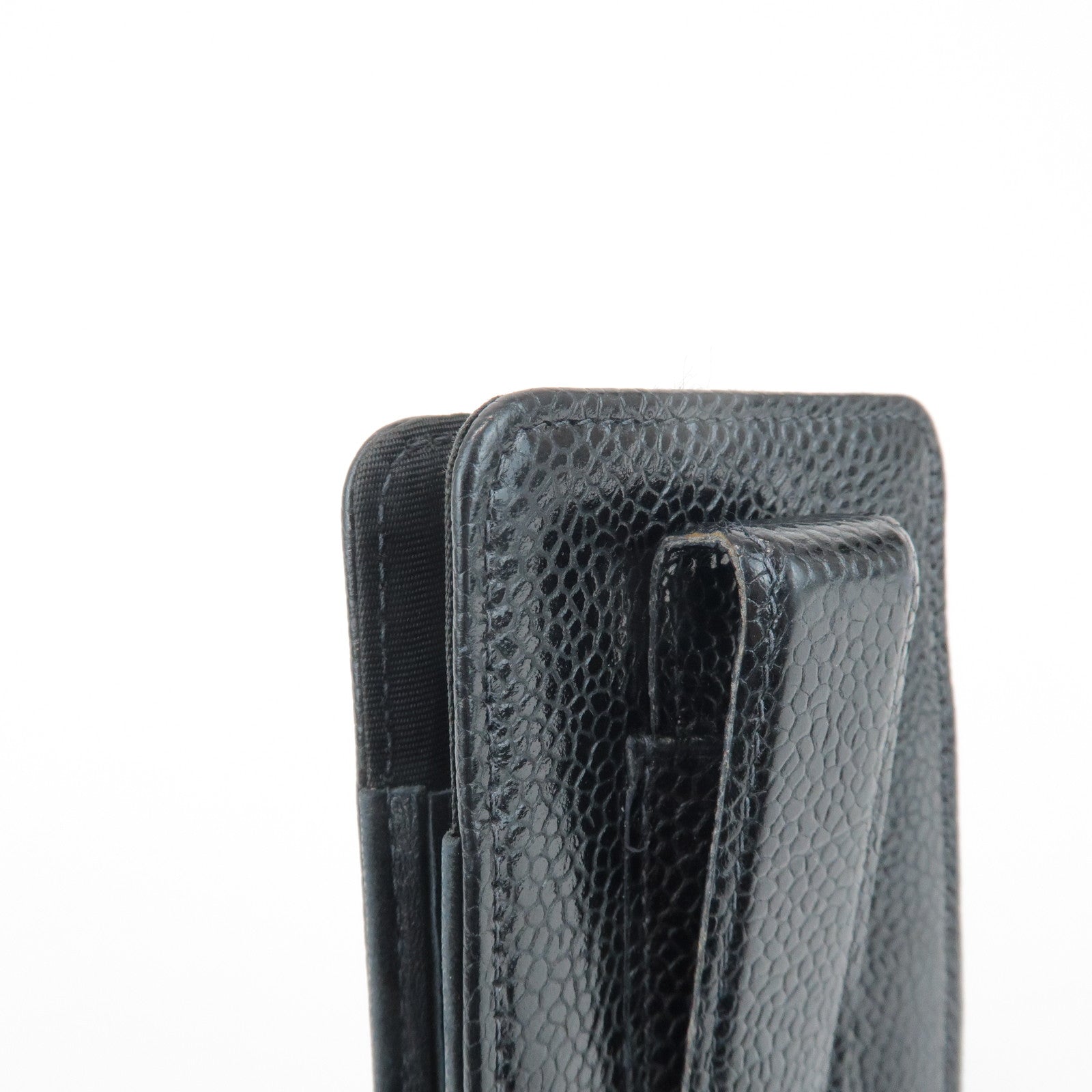 CHANEL COCO Mark Caviarskin Cell Phone Case Black Used