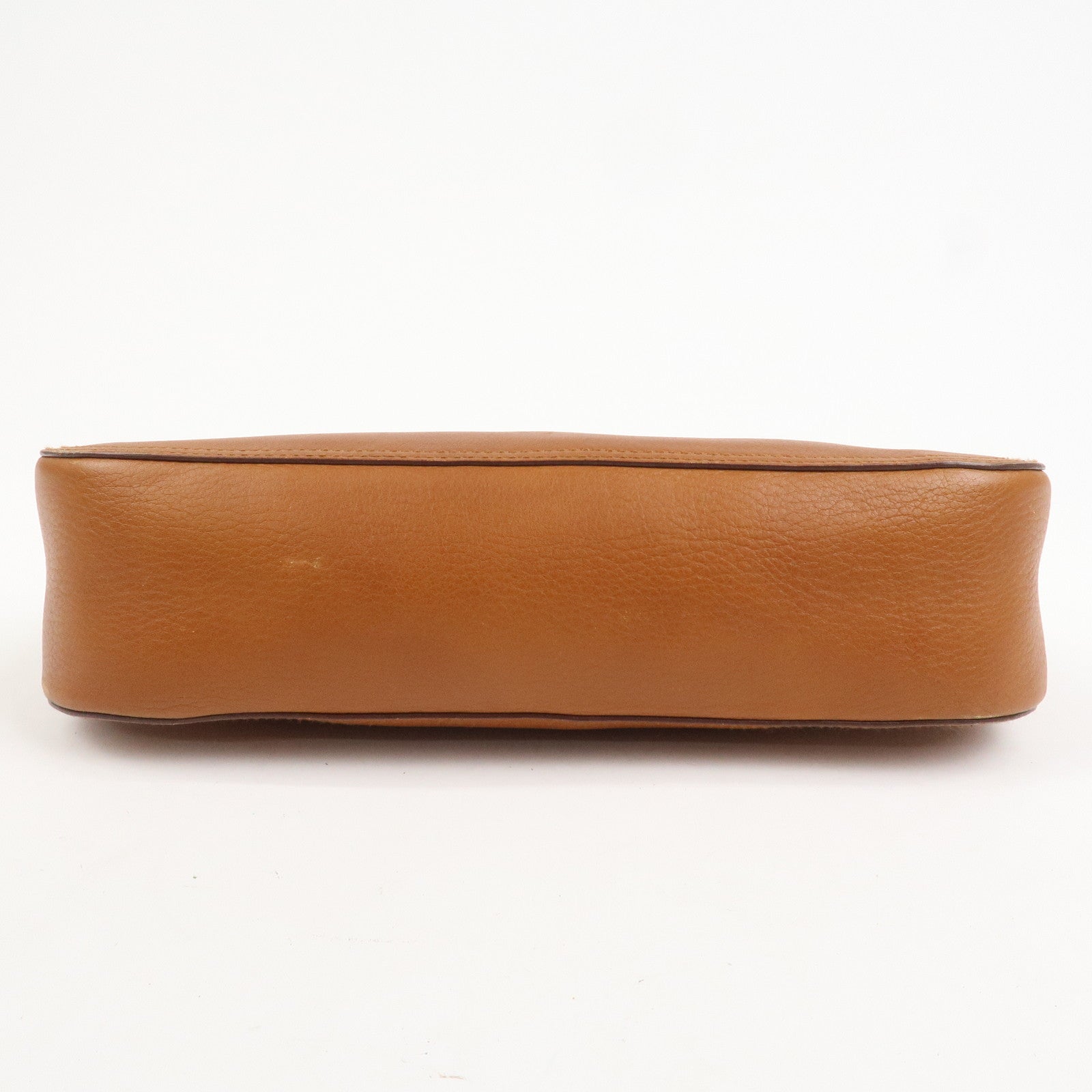 Ferragamo Gancini Leather Shoulder Bag Hand Bag Brown