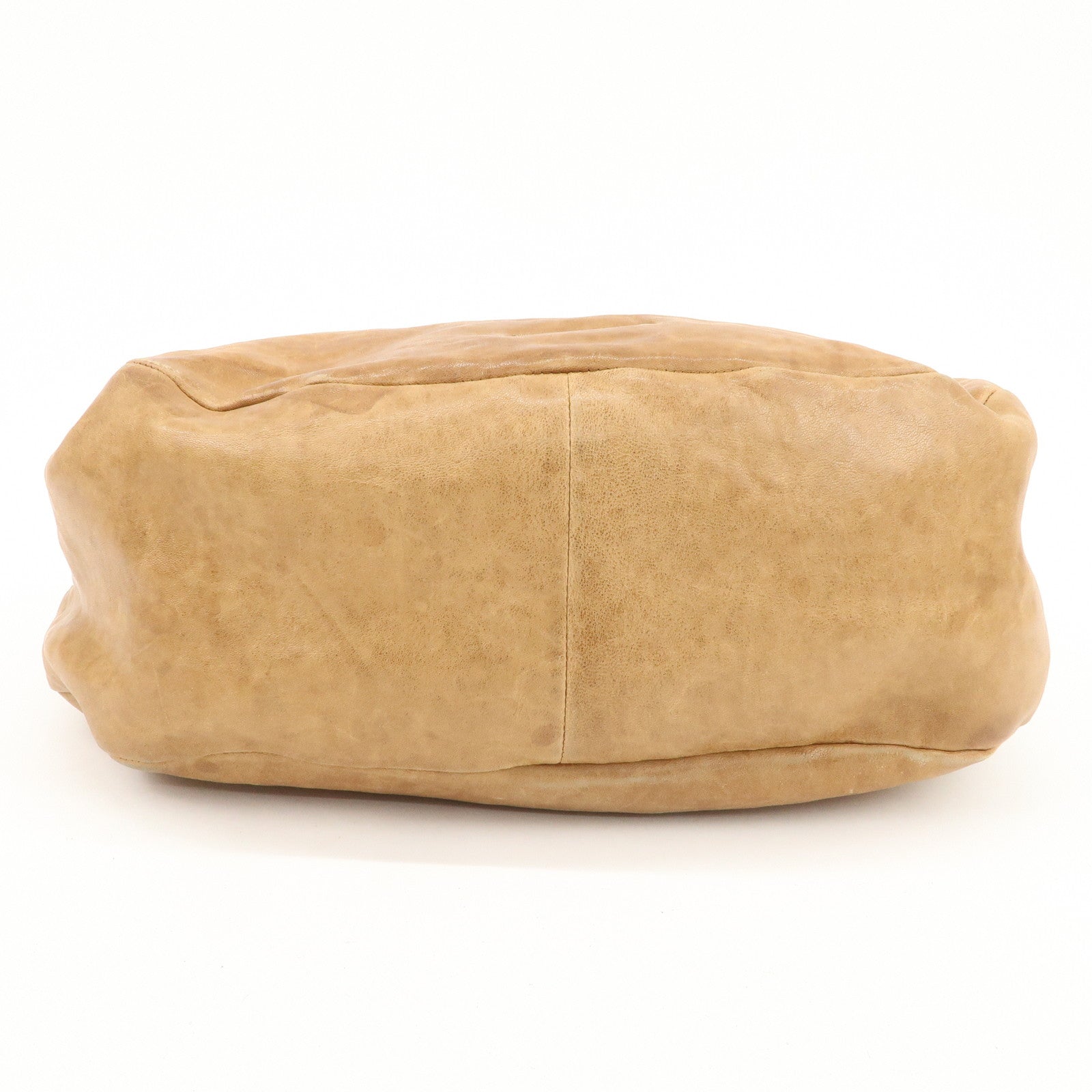 JIMMY CHOO Sky Bag Leather Shoulder Bag Hand Bag Brown