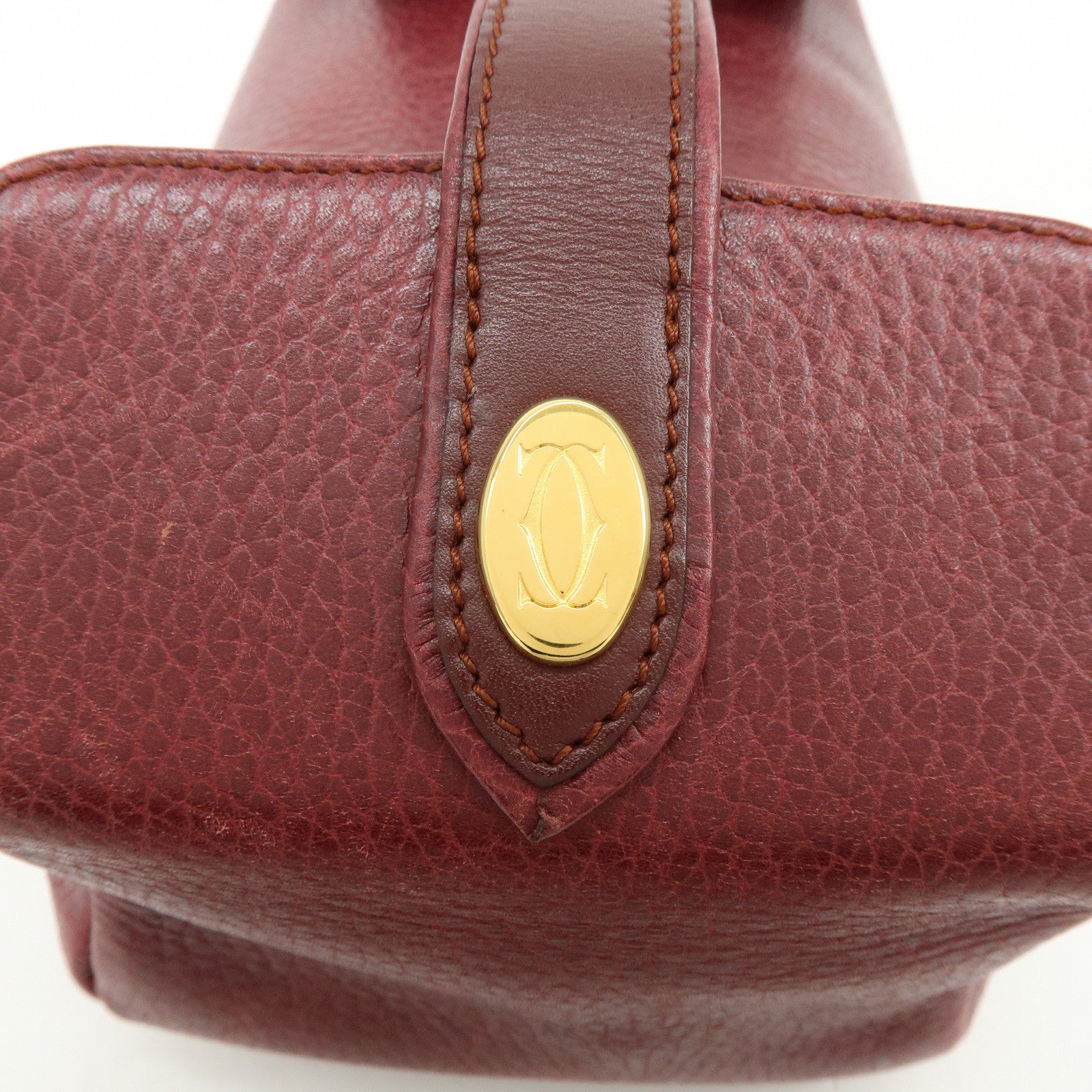 Cartier Must de Cartier Trinity Leather Hand Bag Tote Bag Bordeaux