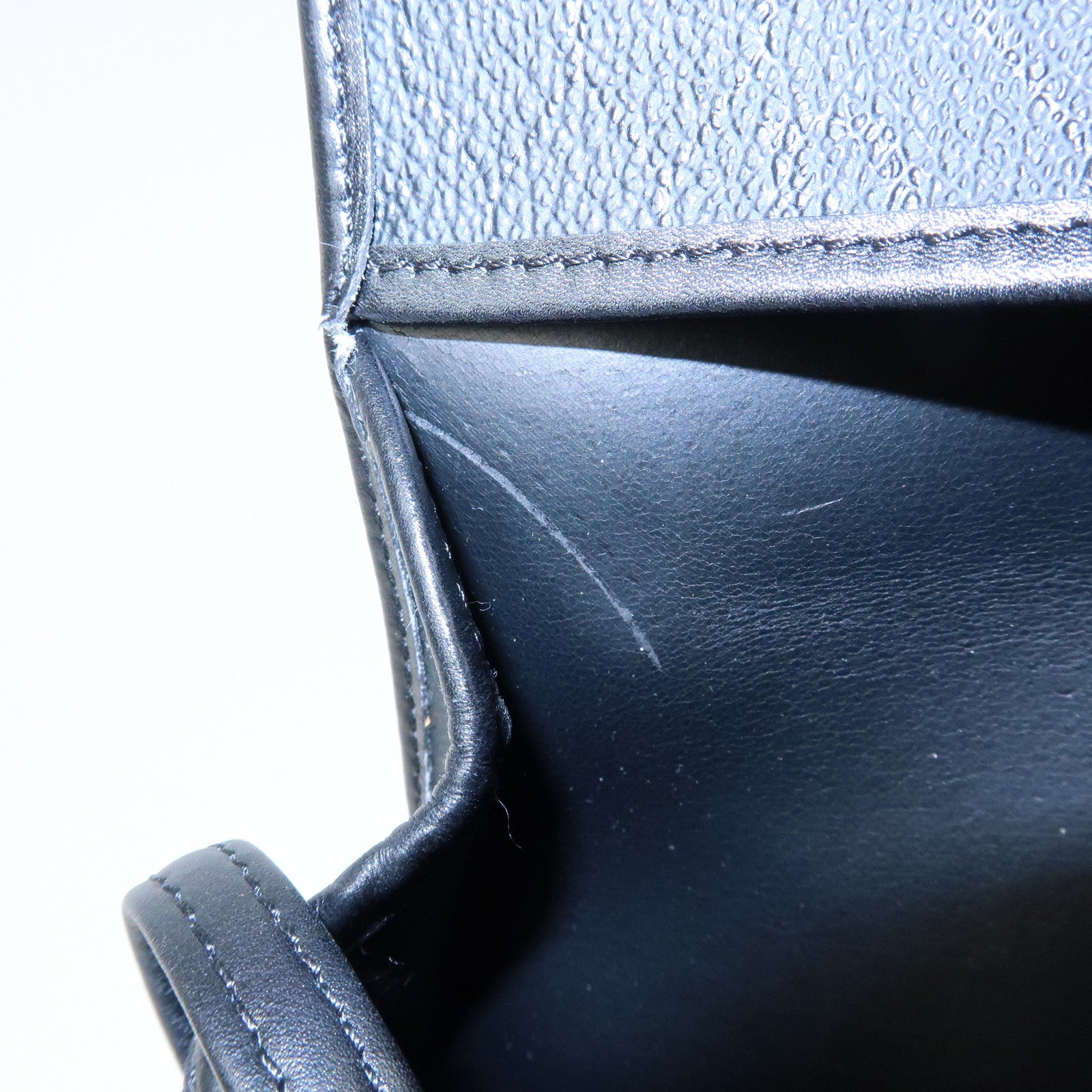 Christian Dior Honeycomb PVC Leather Shoulder Bag Crossbody Black