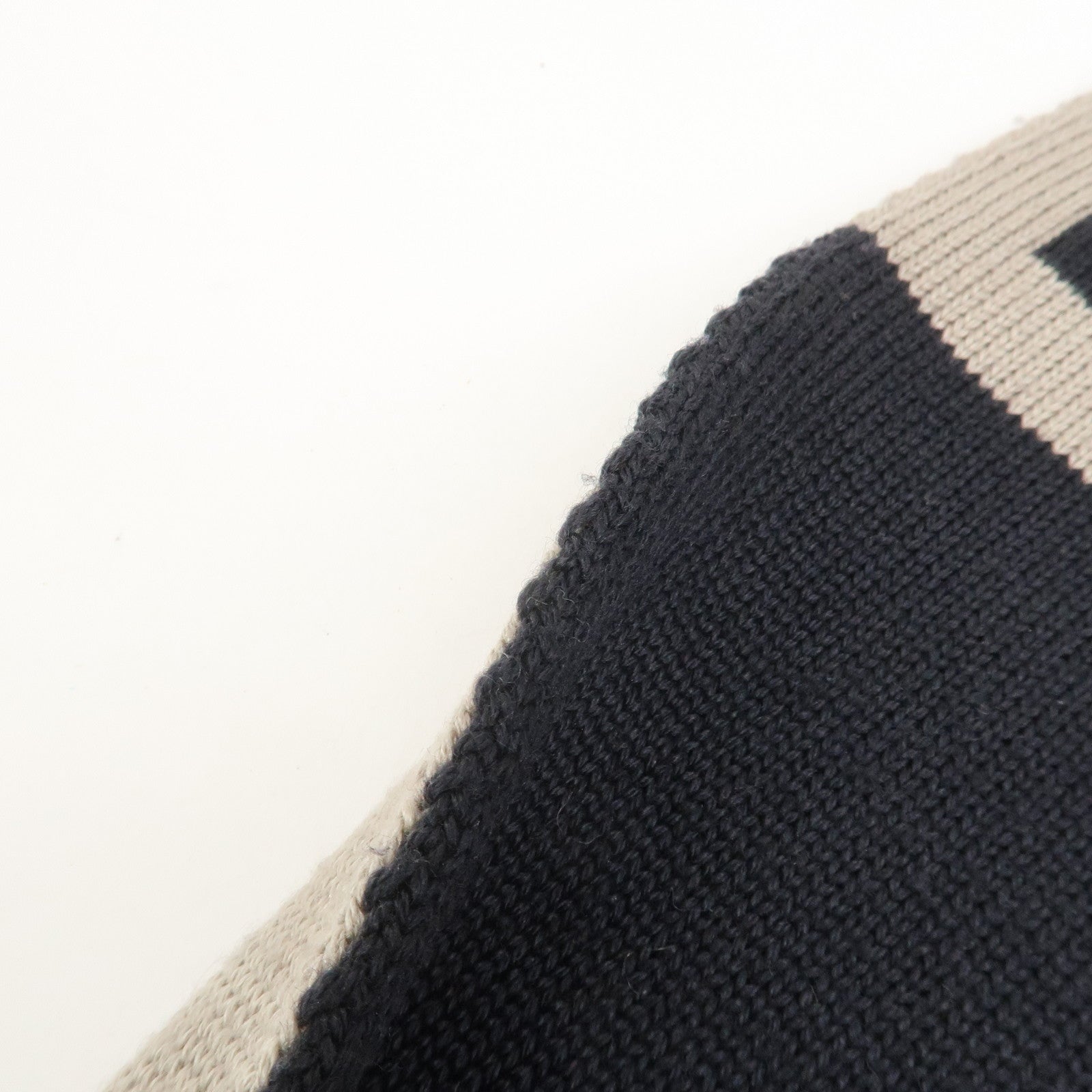 CHANEL COCO Mark Cashmere Wool Silk Scarf Black Brown