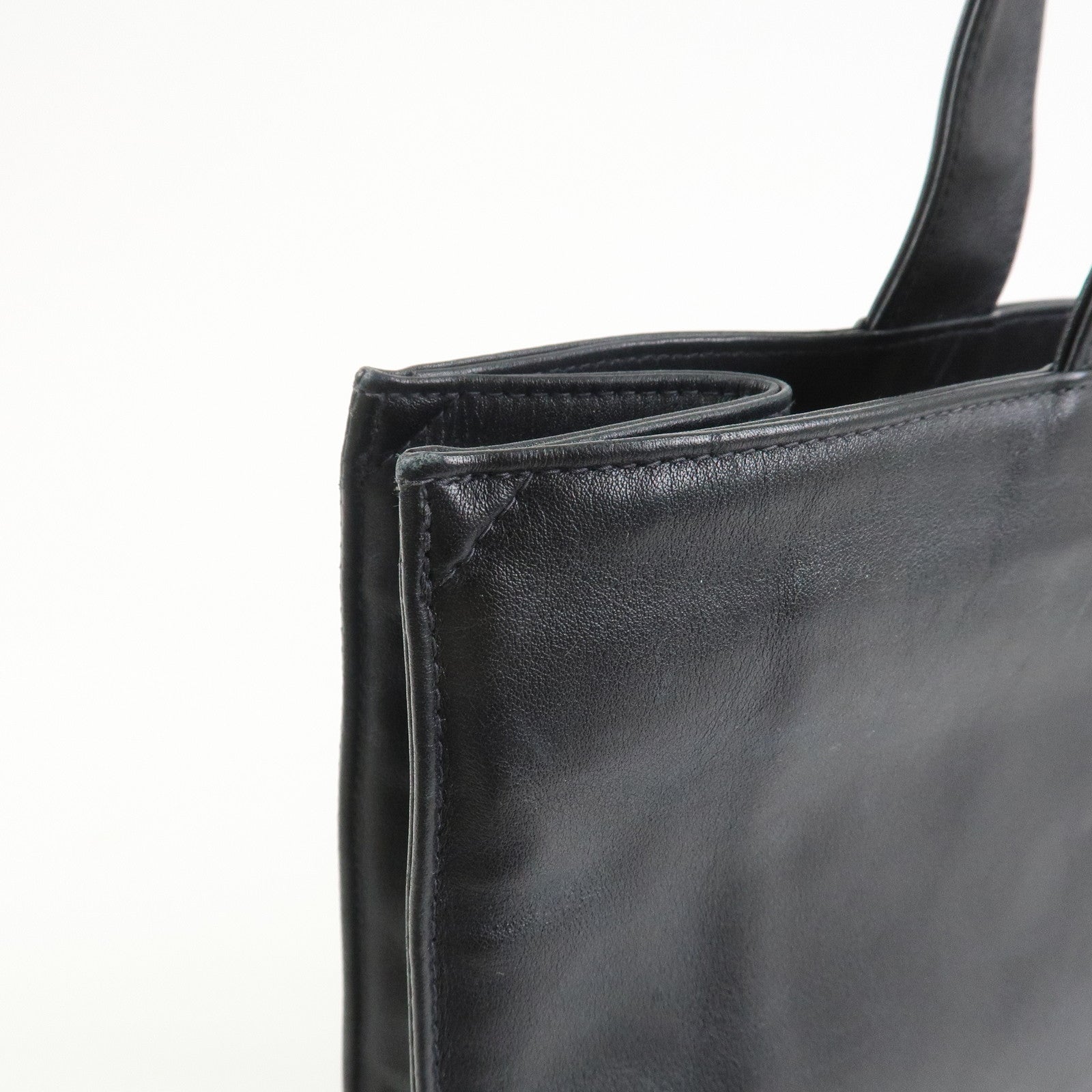 CHANEL COCO Mark Calf Leather Tote Bag Shoulder Bag Black