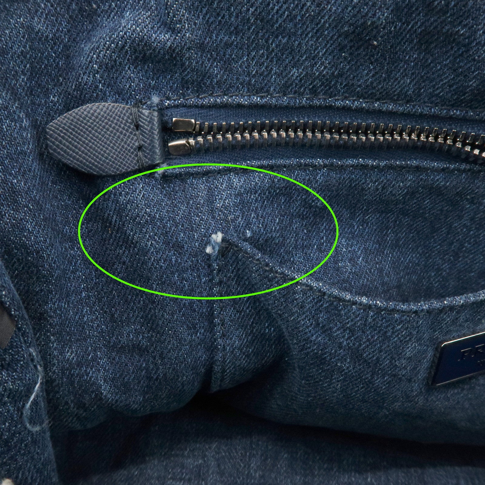 PRADA Canapa Mini 2Way Bag Hand Shoulder Bag Denim Blue B2439G