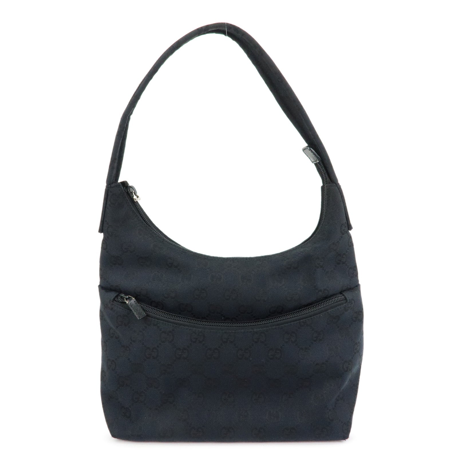 GUCCI GG Canvas Leather Hand Bag Shoulder Bag Black 001・3386