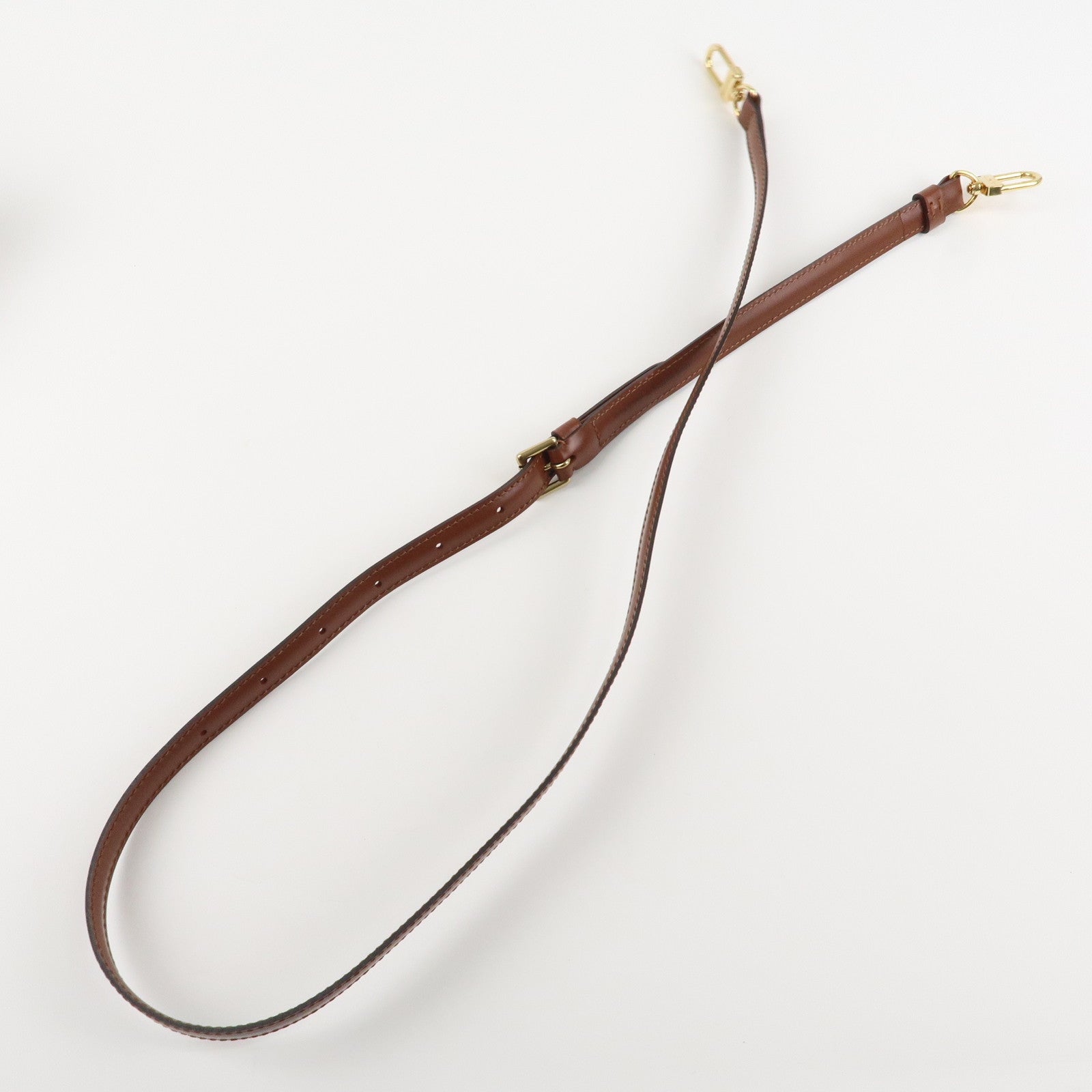 Louis Vuitton Adjustable Leather Shoulder Strap Brown 120cm Used