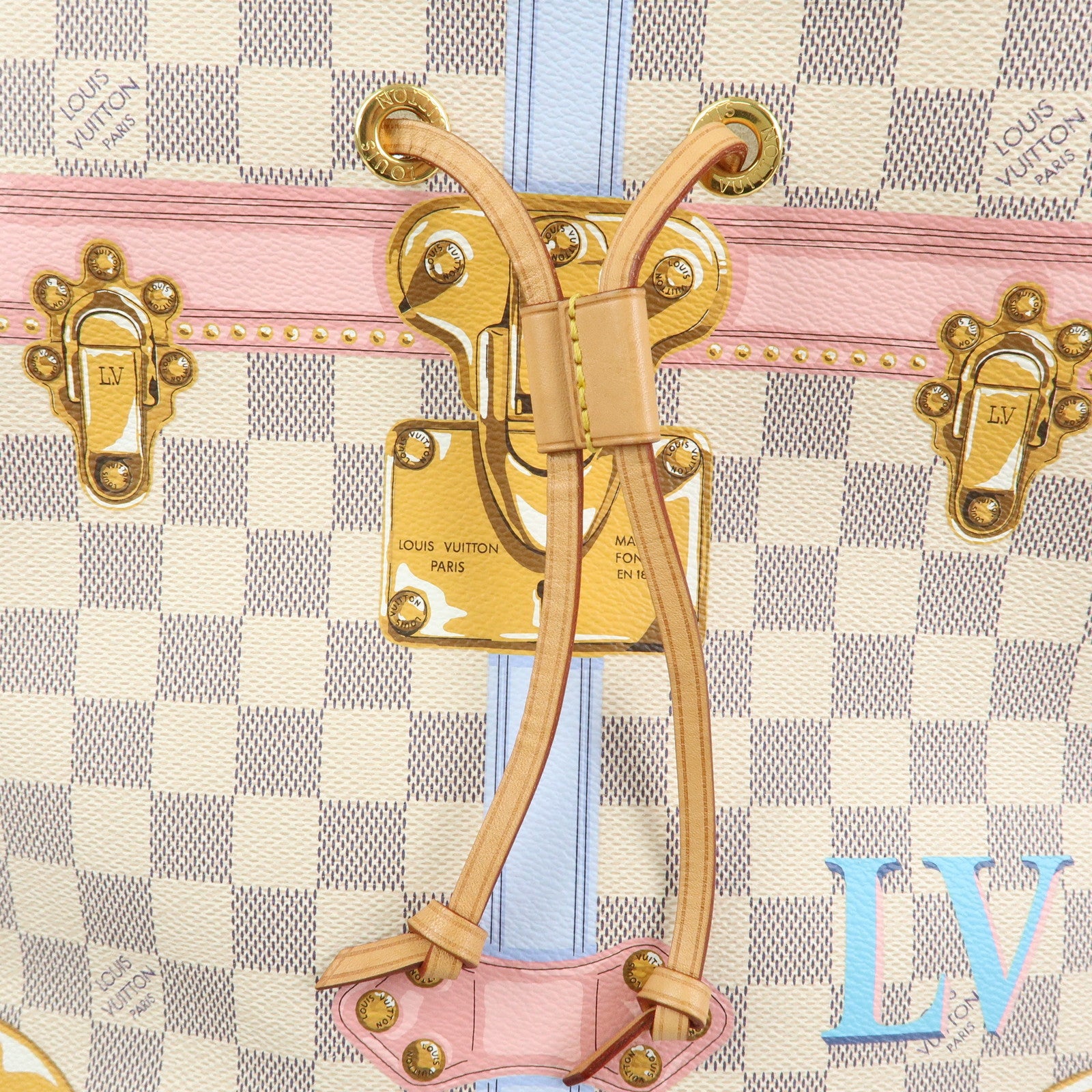 Louis Vuitton Damier Azur Neo Noe Hand Bag Trunk Collection N41066