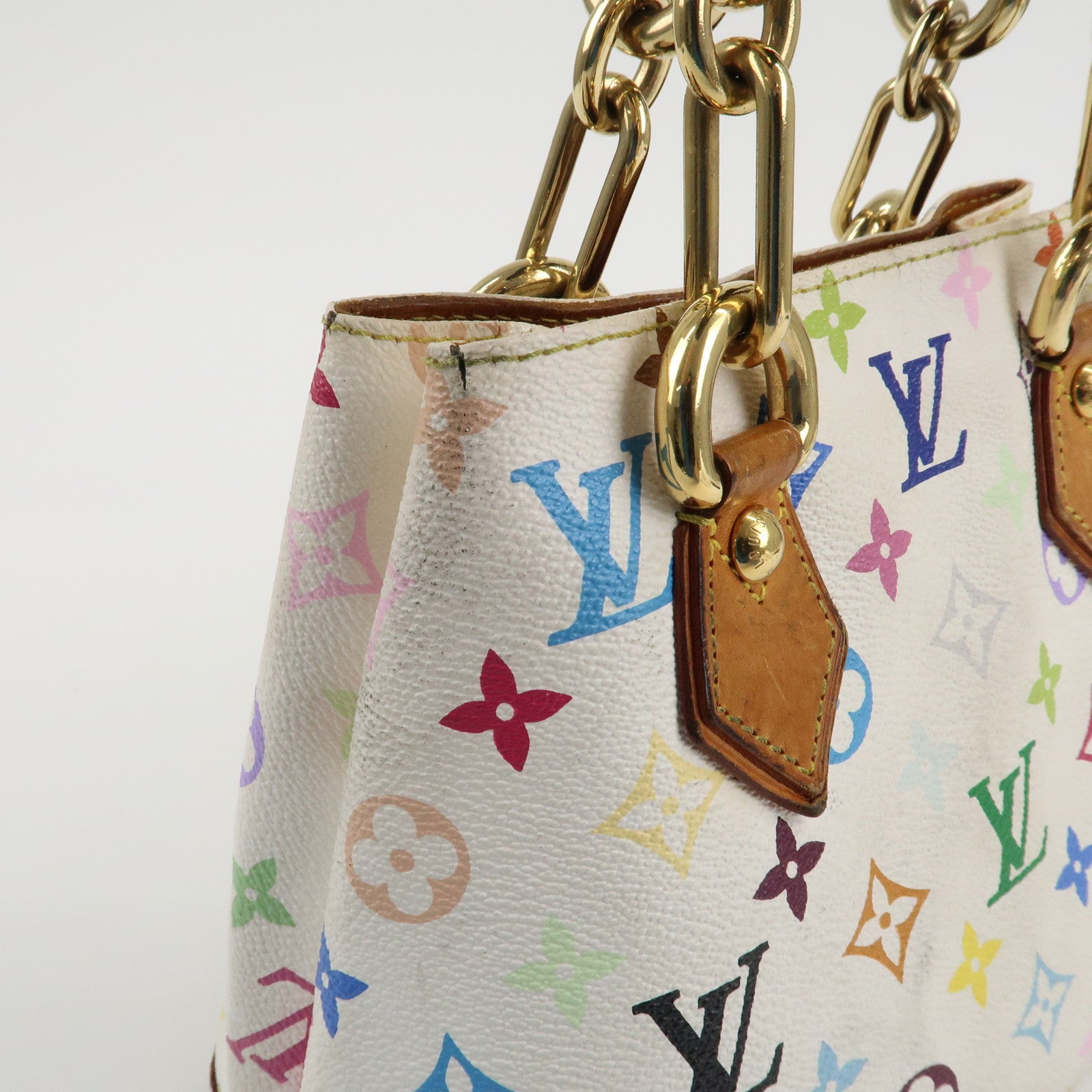 Louis Vuitton Monogram Multicolor Audra Hand Bag Blanc M40047 Used