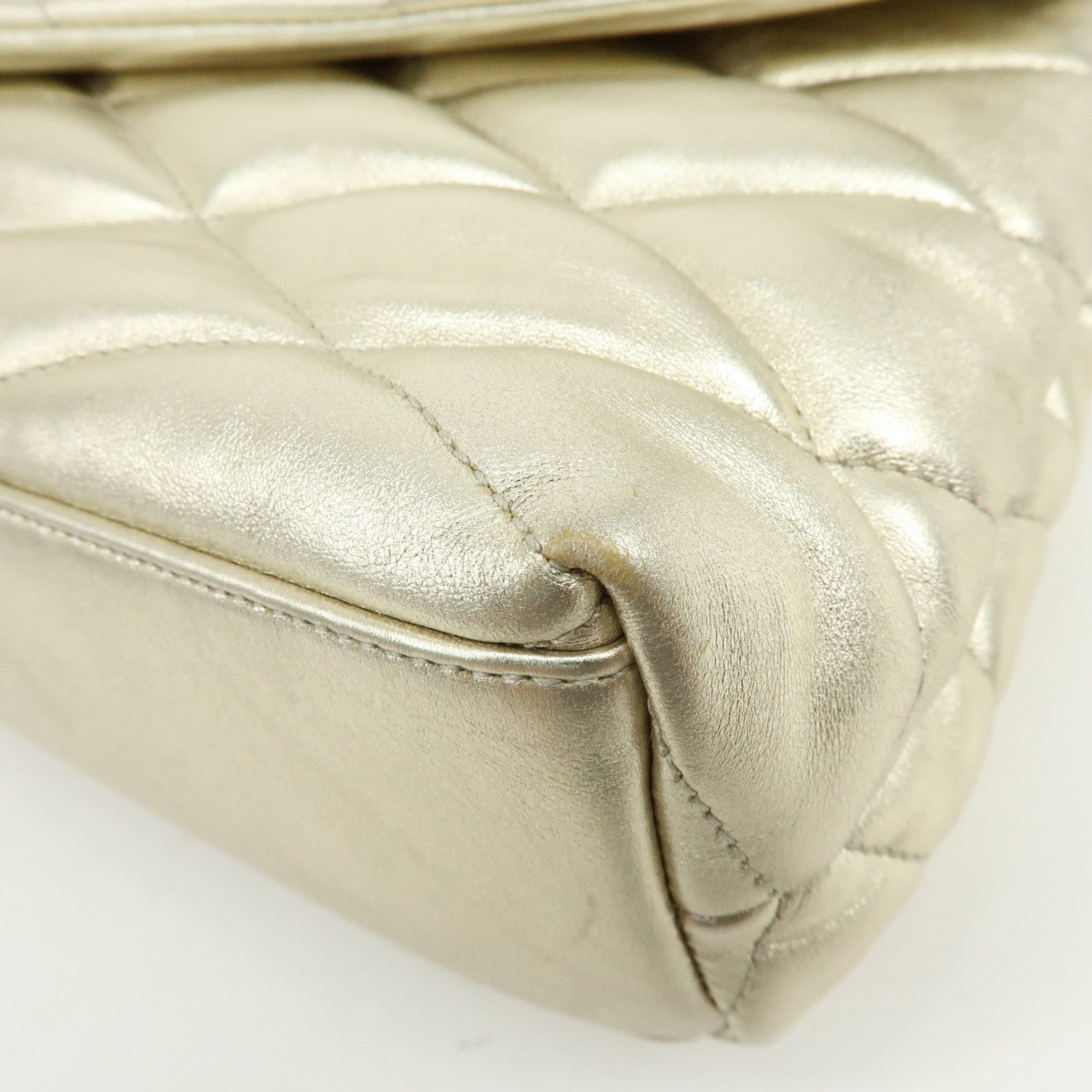 SAINT LAURENT PARIS Sade Leather Clutch Bag Gold 1655004