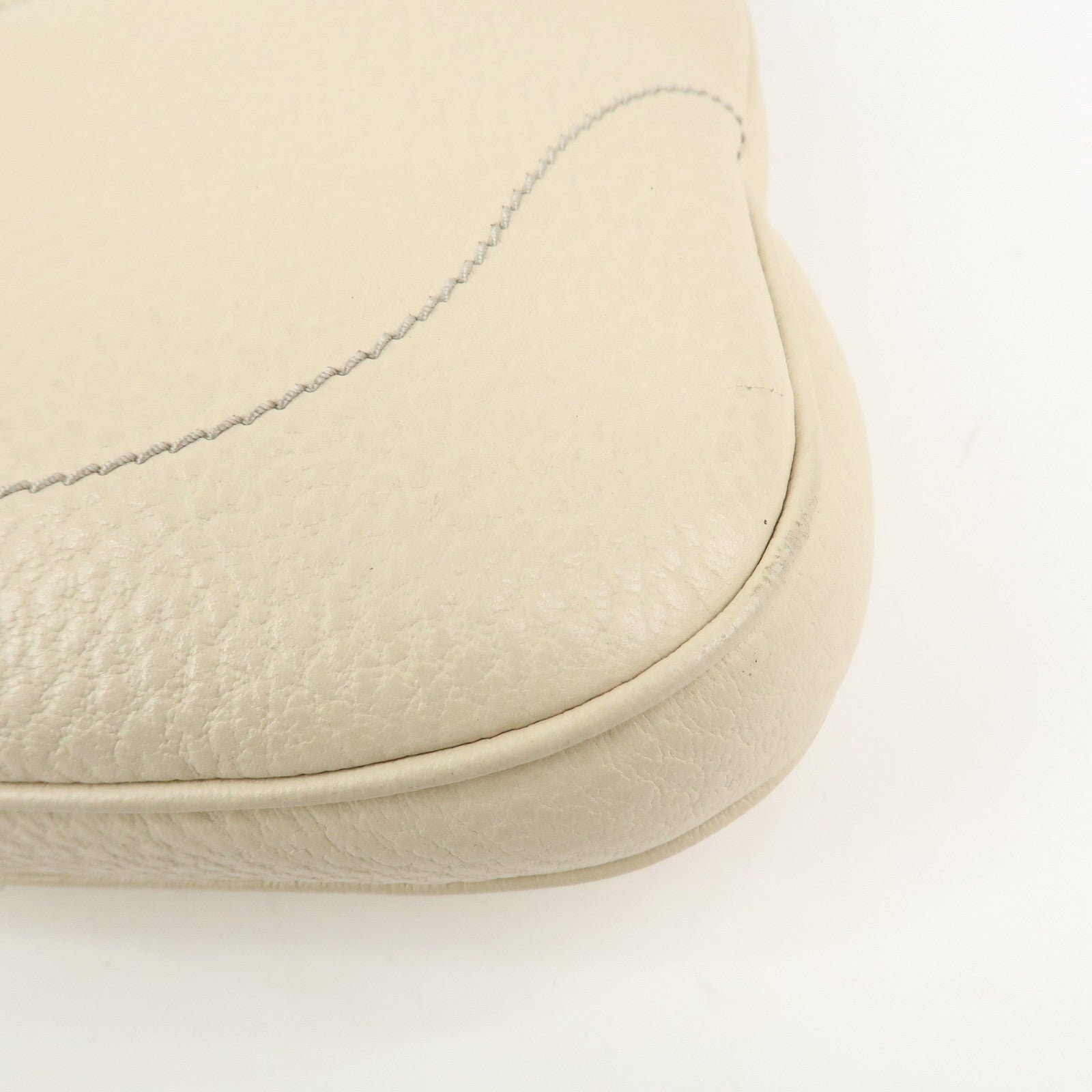GUCCI New Jackie Leather Shoulder Bag Hand Bag Ivory 137335