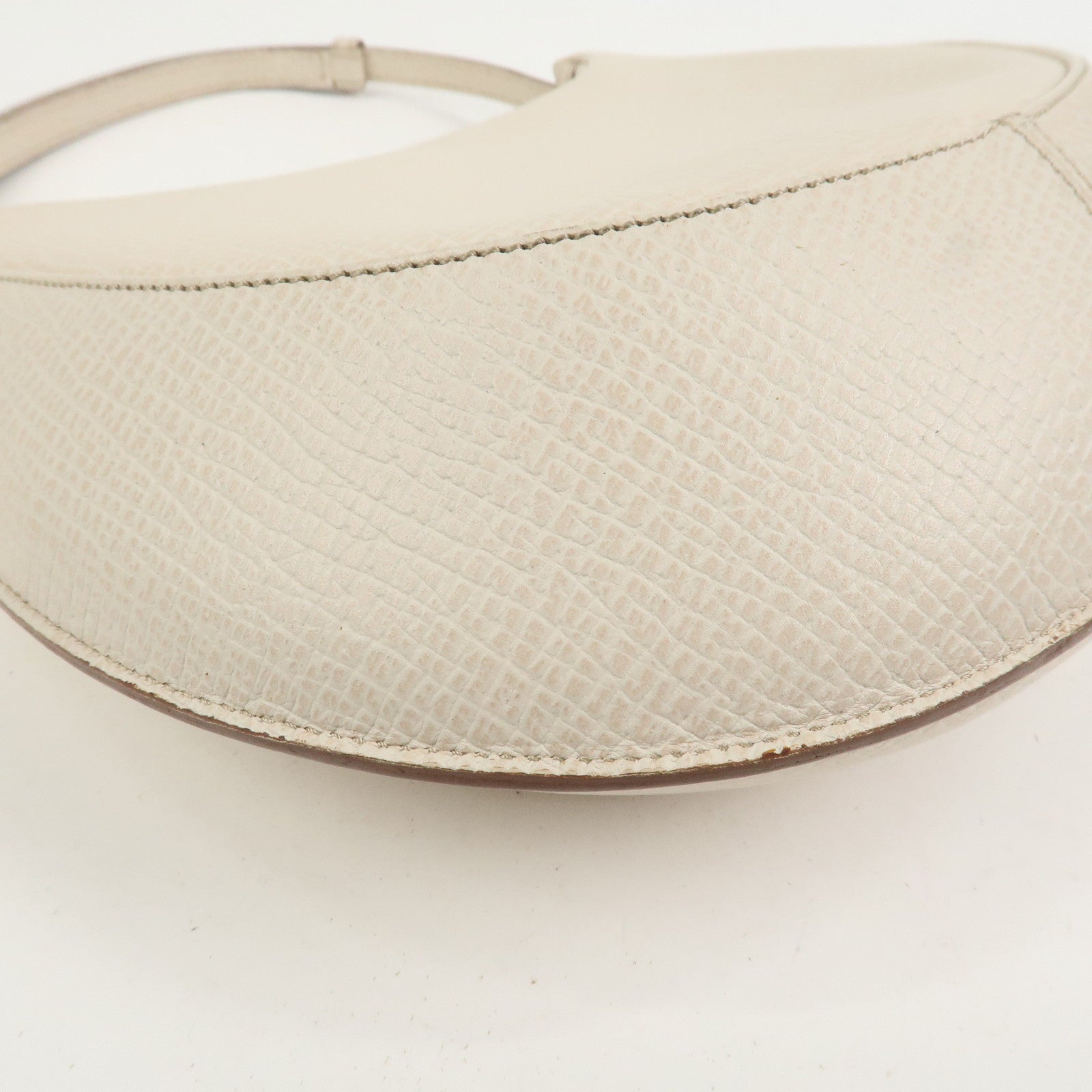 LOEWE Logo Leather 2Way Shoulder Bag Hand Bag Ivory