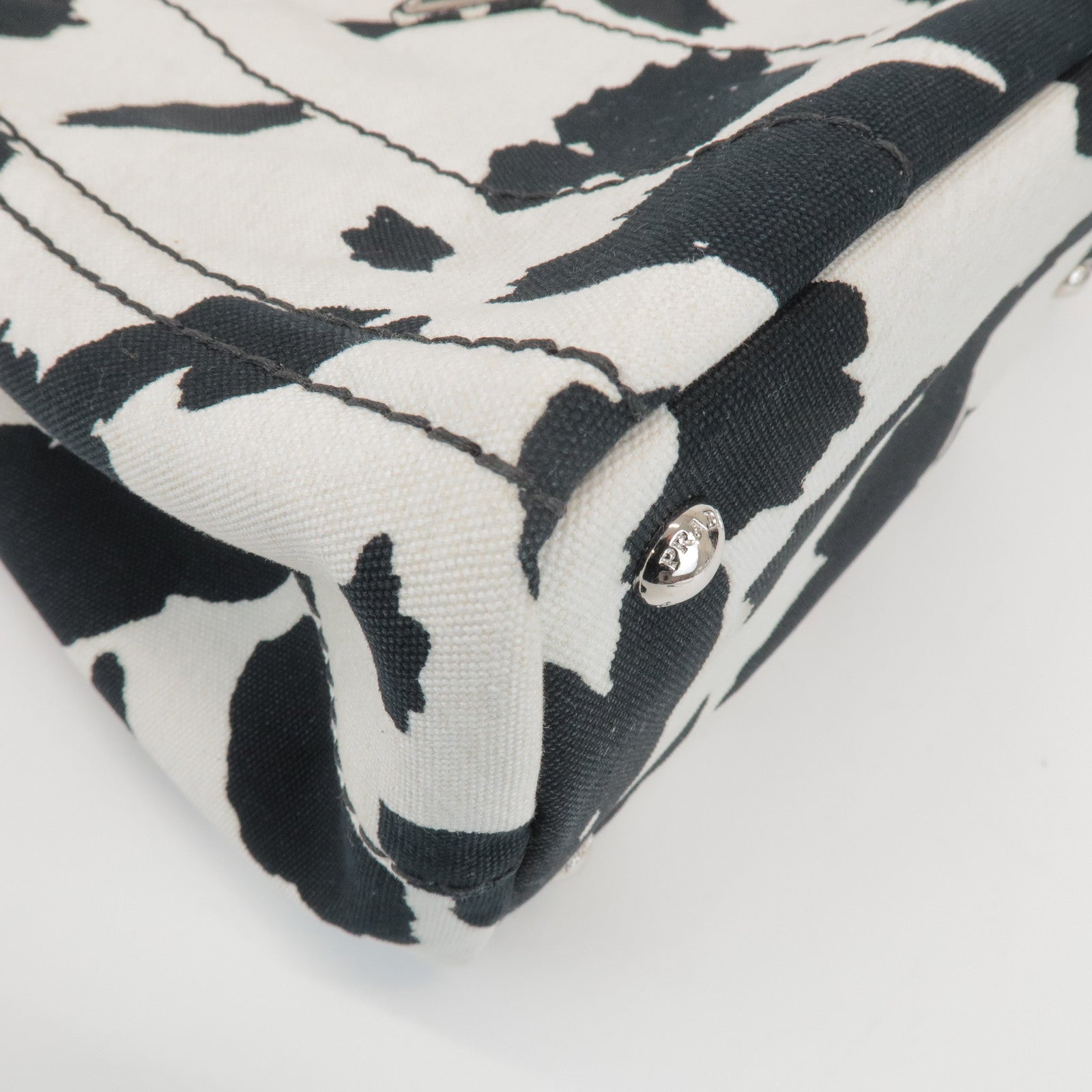 PRADA Triangle Logo Canapa Mini Canvas 2Way Bag Hand Bag 1BG439