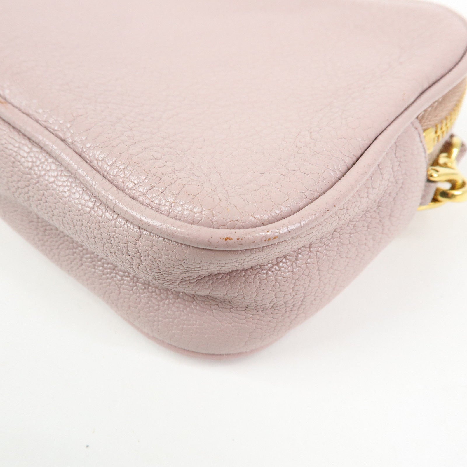 MIU MIU Logo Madras Leather Mini Shoulder Bag Light Purple