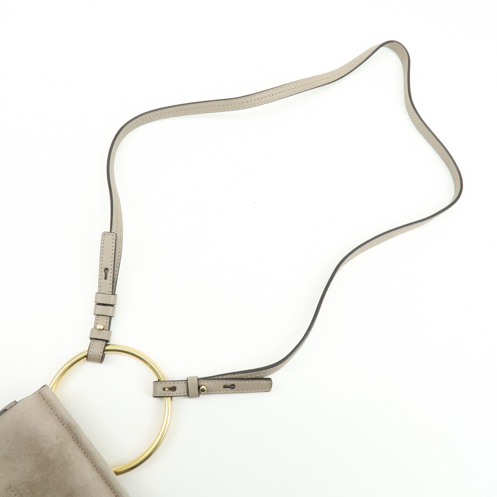 Chloe Faye Suede Leather Shoulder Bag Crossbody Bag Beige