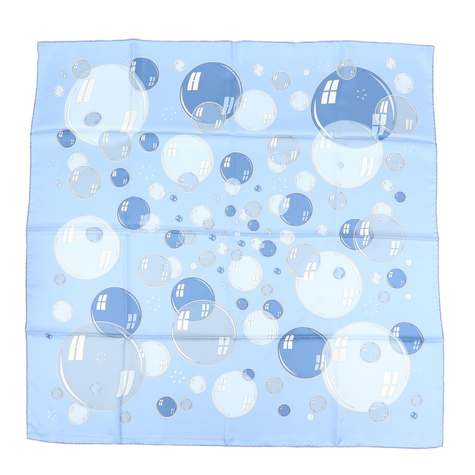 HERMES Carre 90 Silk 100% Scarf bal de bulles Soap Bubble Print