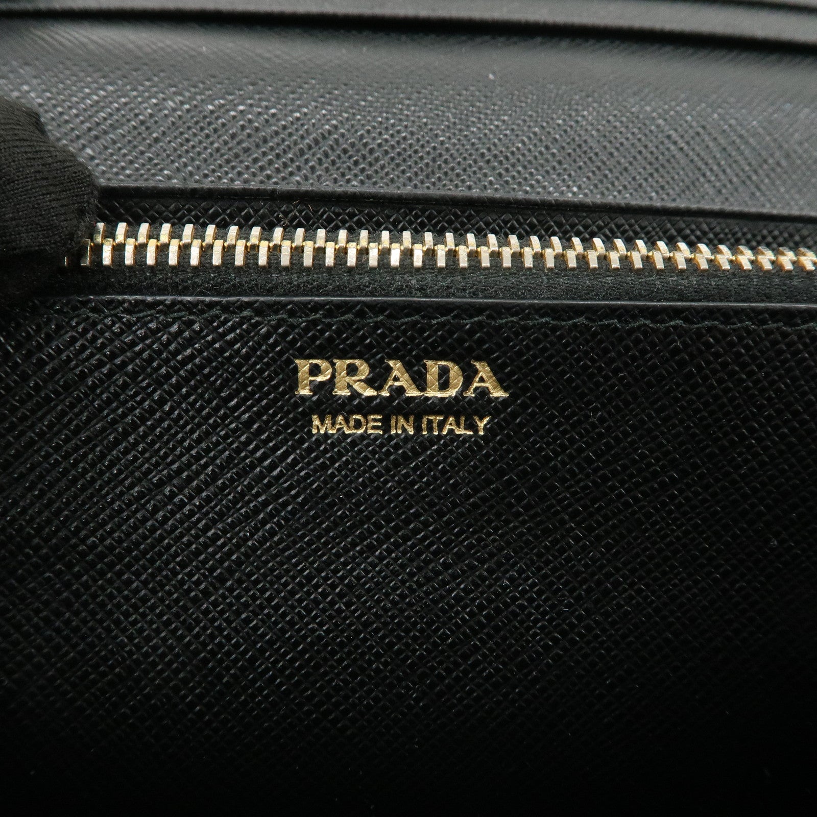 PRADA Saffiano Leather Flap Bi-Fold Long Wallet Black 1MH132