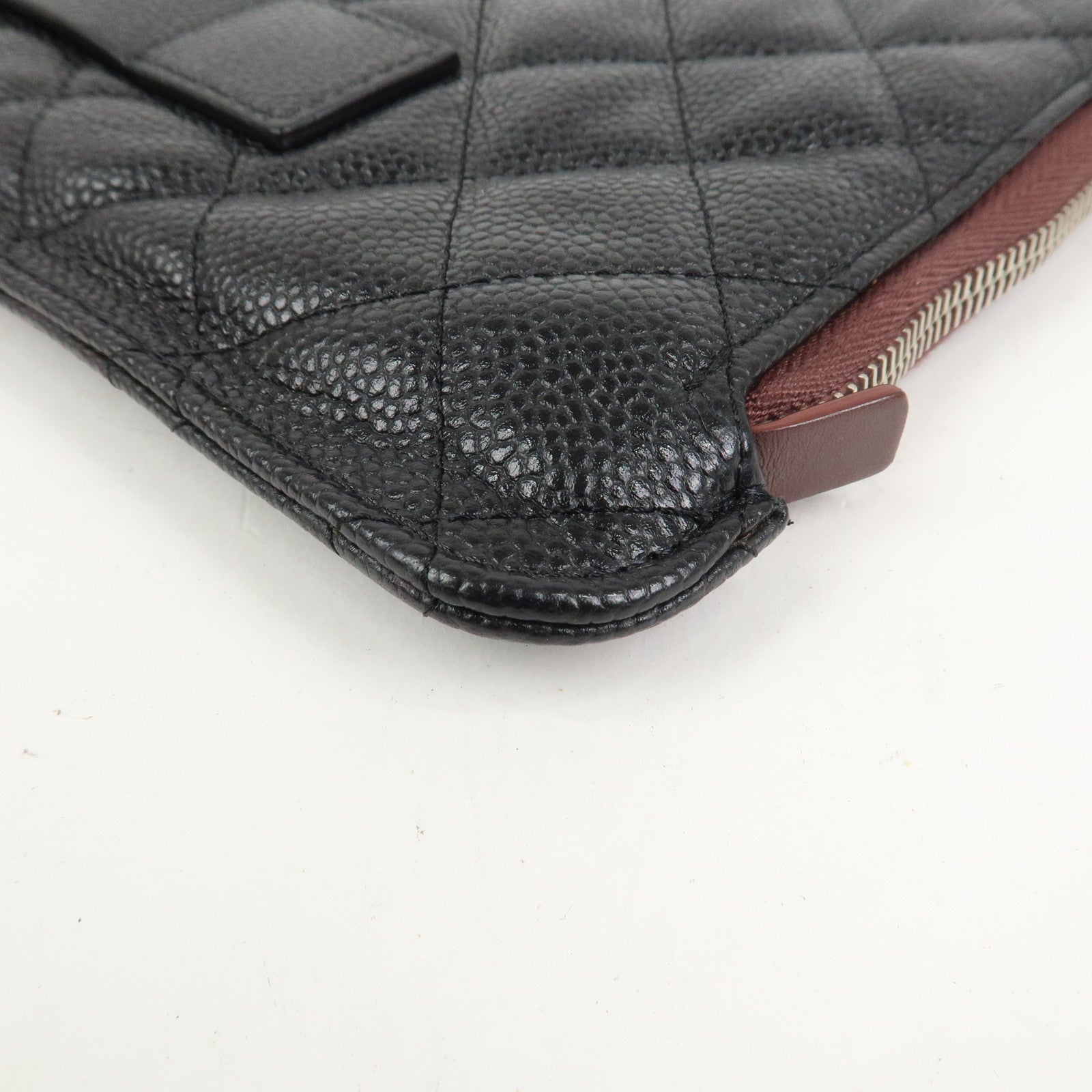 CHANEL COCO Mark Caviarskin Matelasse Clutch Bag Black A82388