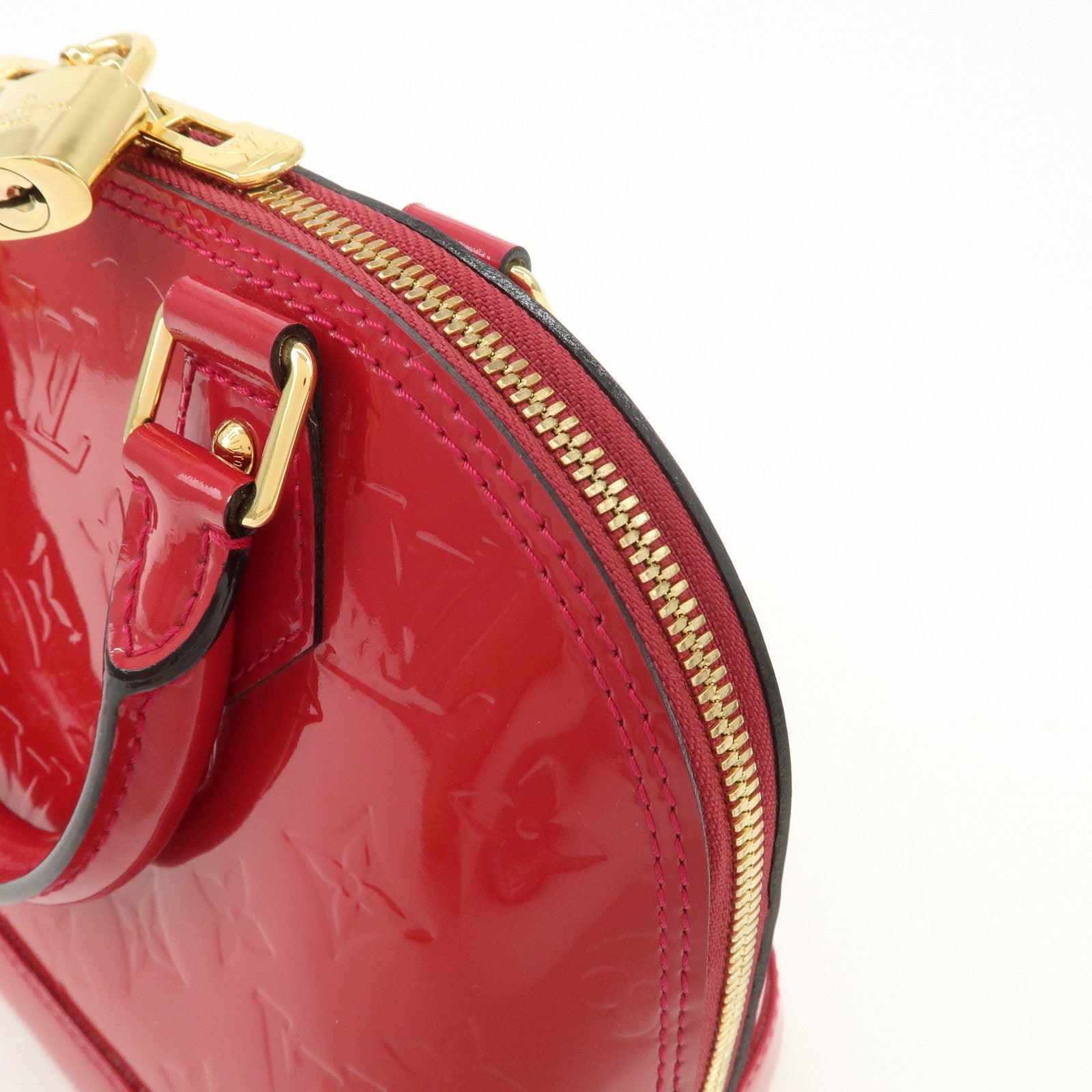 Louis Vuitton Monogram Vernis Leather Alma BB 2Way Bag Rouge M91698