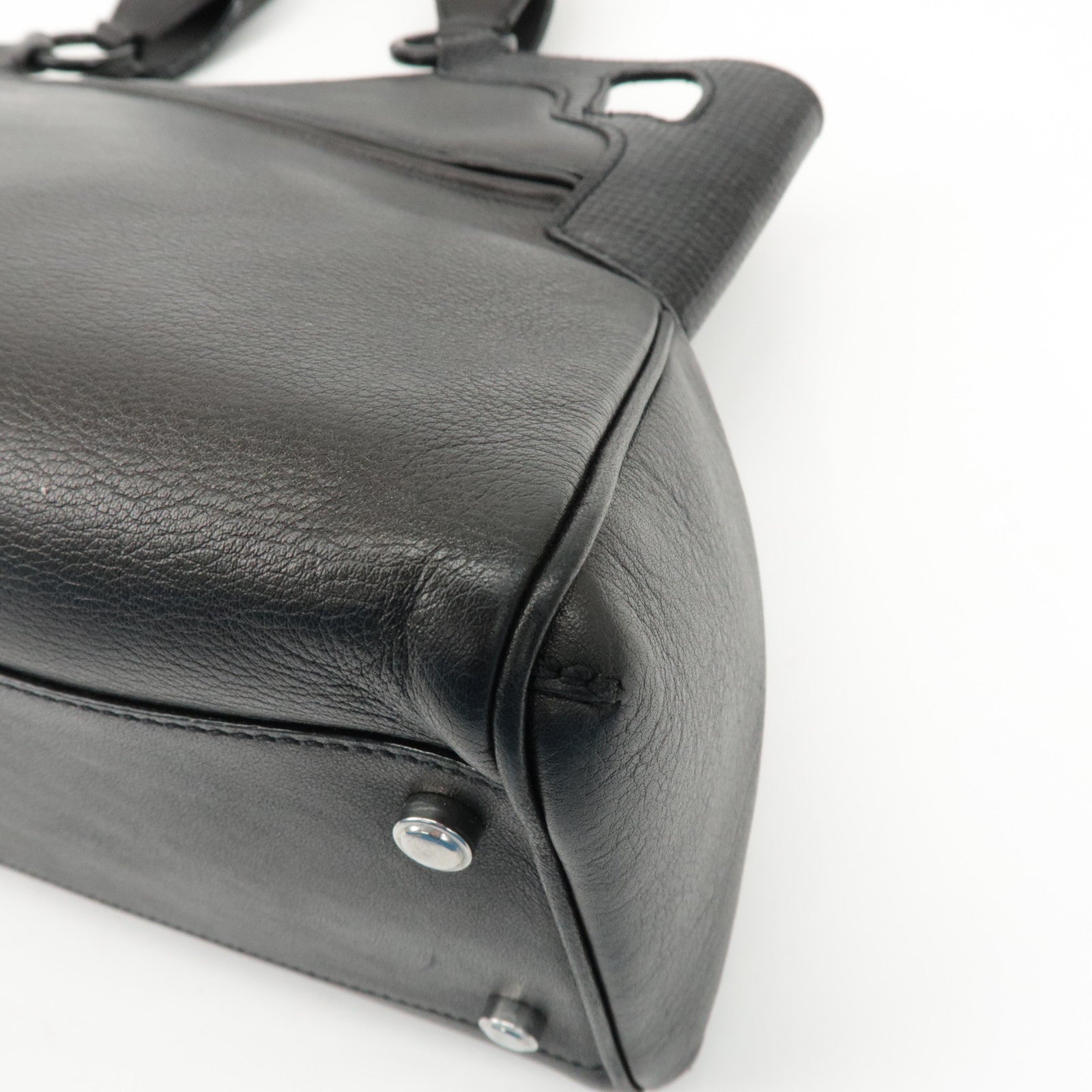 Cartier Must Line Leather Marcello Hand Bag Black Used