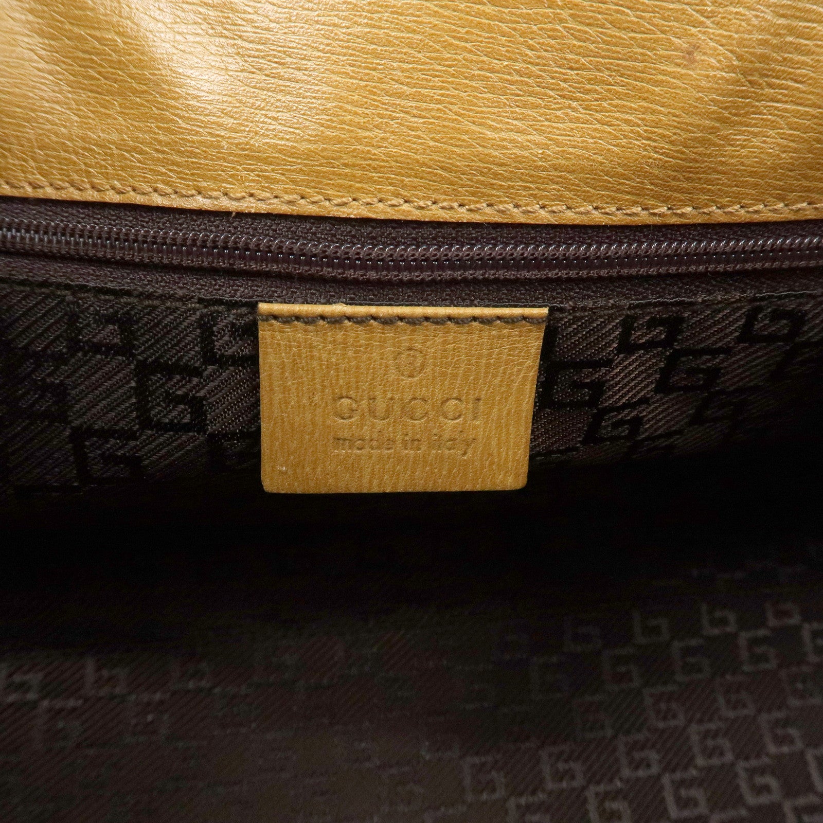 GUCCI Jackie Logo Leather Shoulder Bag Hand Bag Brown 002・1067