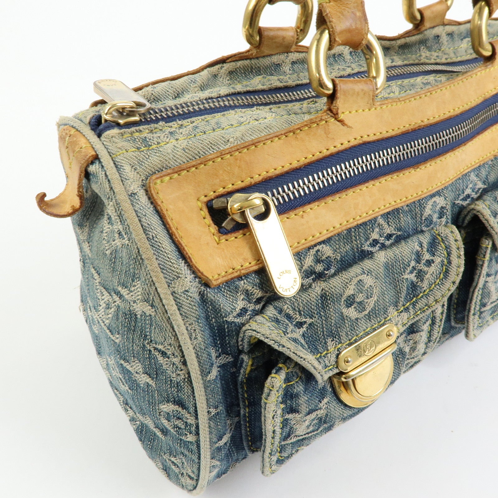 Louis Vuitton Monogram Denim Neo Speedy Boston Bag Blue M95019