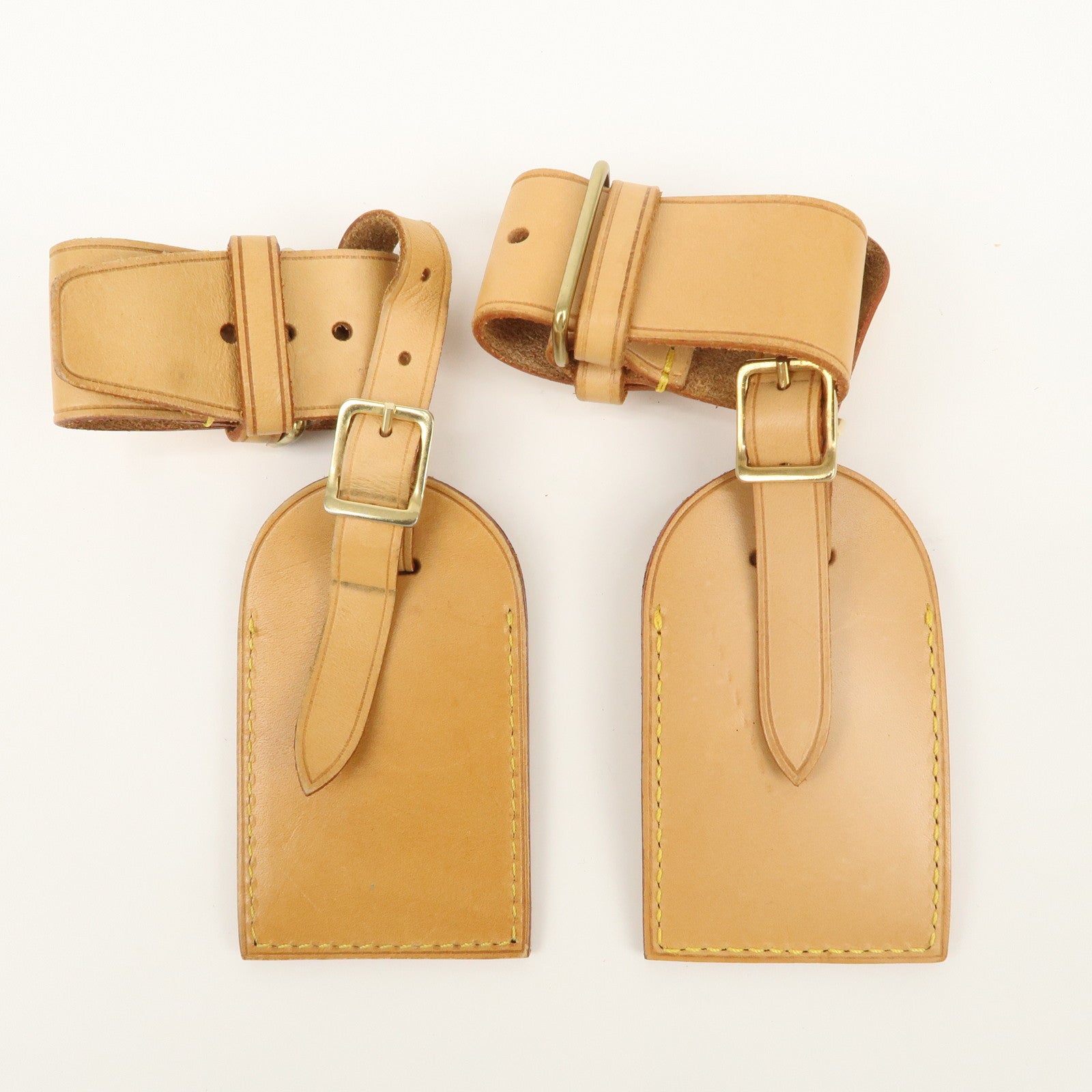 Louis Vuitton Set of 10 Leather Name Tag & Poignet Natural Used