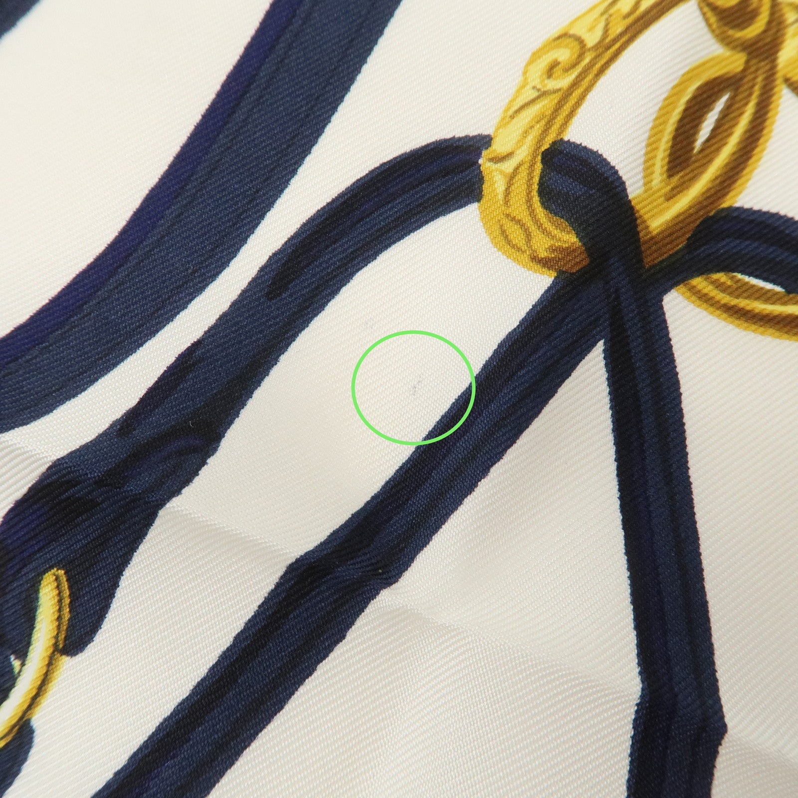 HERMES Carre 90 Silk 100% Scarf BRIDES DE GALA Navy White