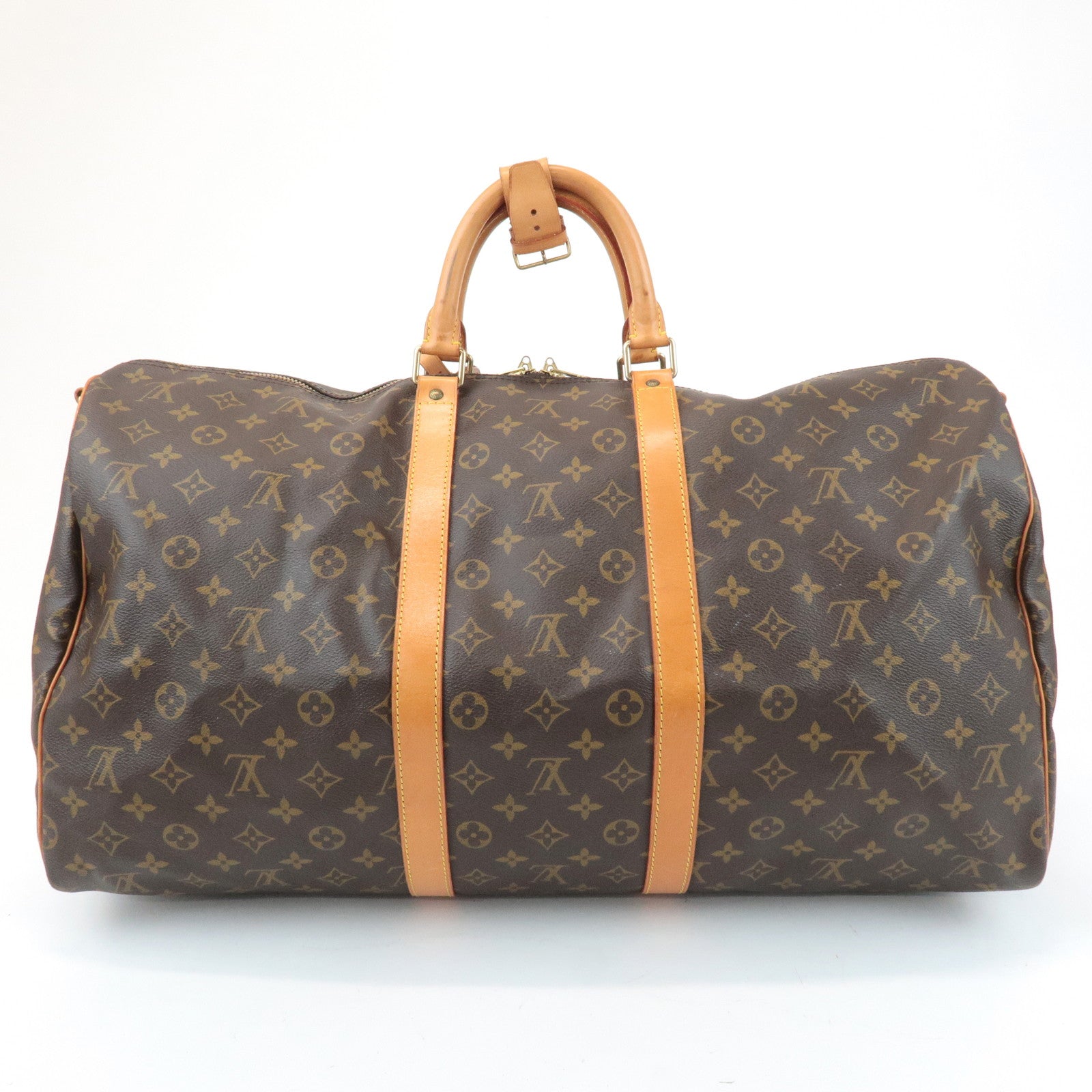 Louis Vuitton Monogram Keep All Bandouliere 55 Boston Bag Brown M41414 Used