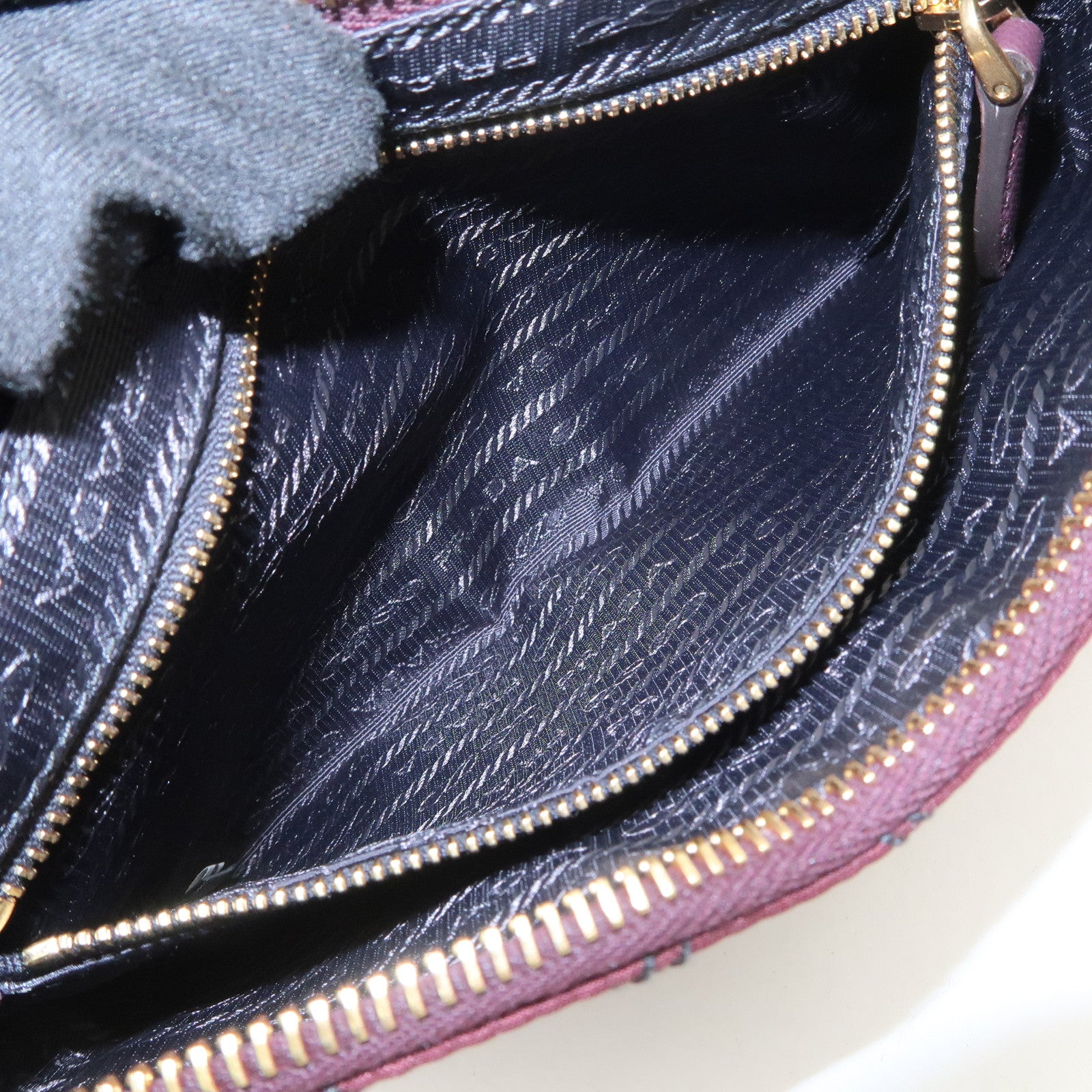 PRADA Logo TESSUTO IMPUNTU Nylon Leather Hand Bag Bordeaux 1NH545