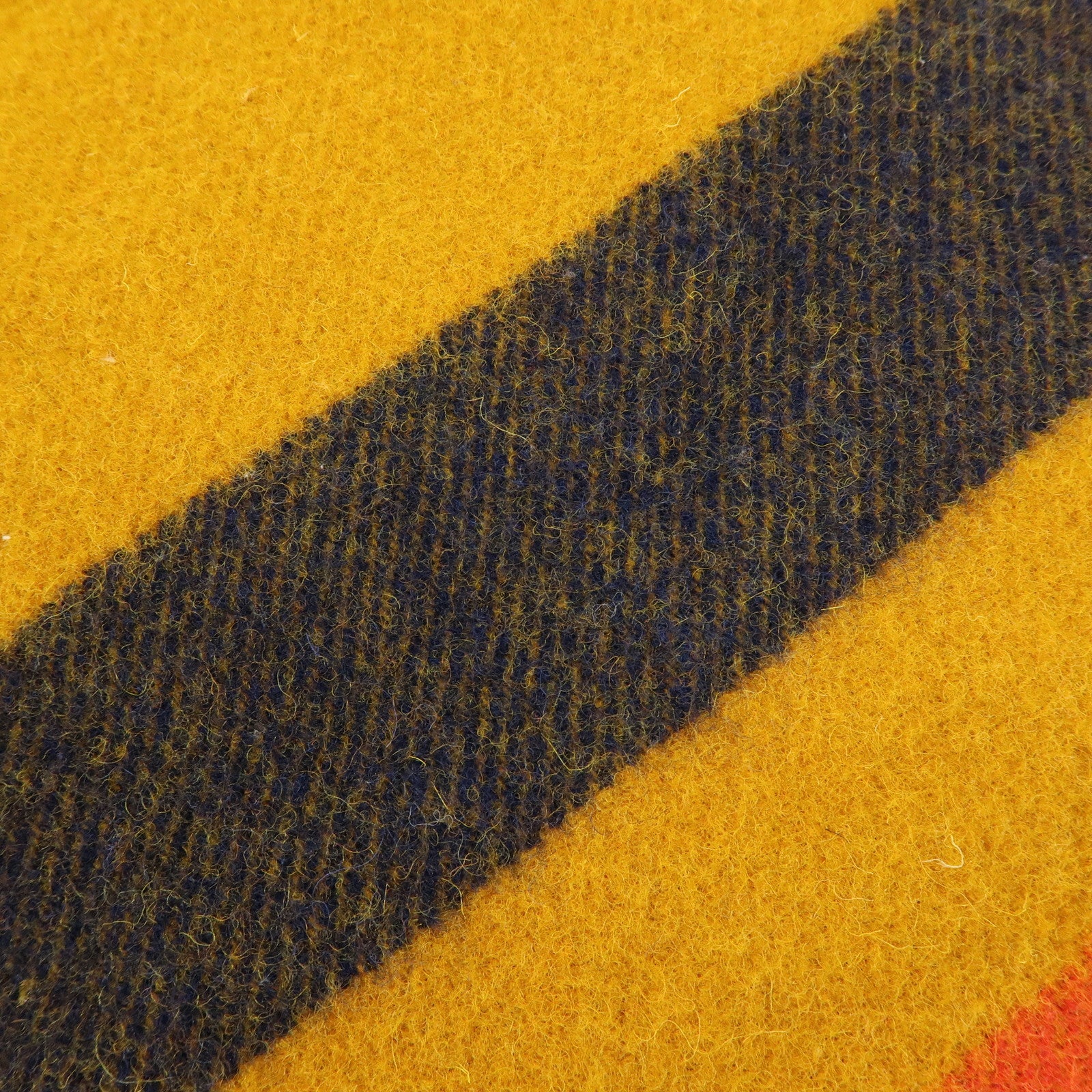 HERMES Rocabar Wool 100% Scarf Stole Mustard Black Red