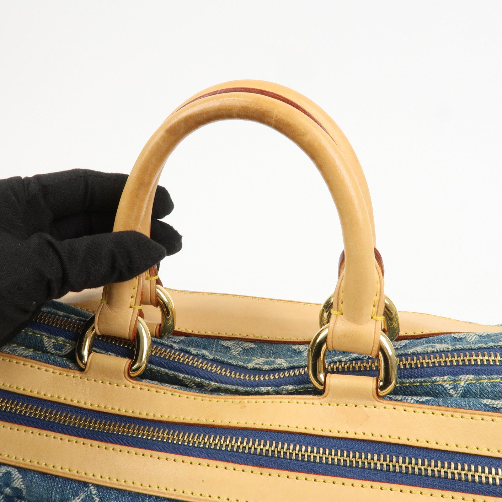 Louis Vuitton Monogram Denim Neo Speedy Boston Bag Blue M95019