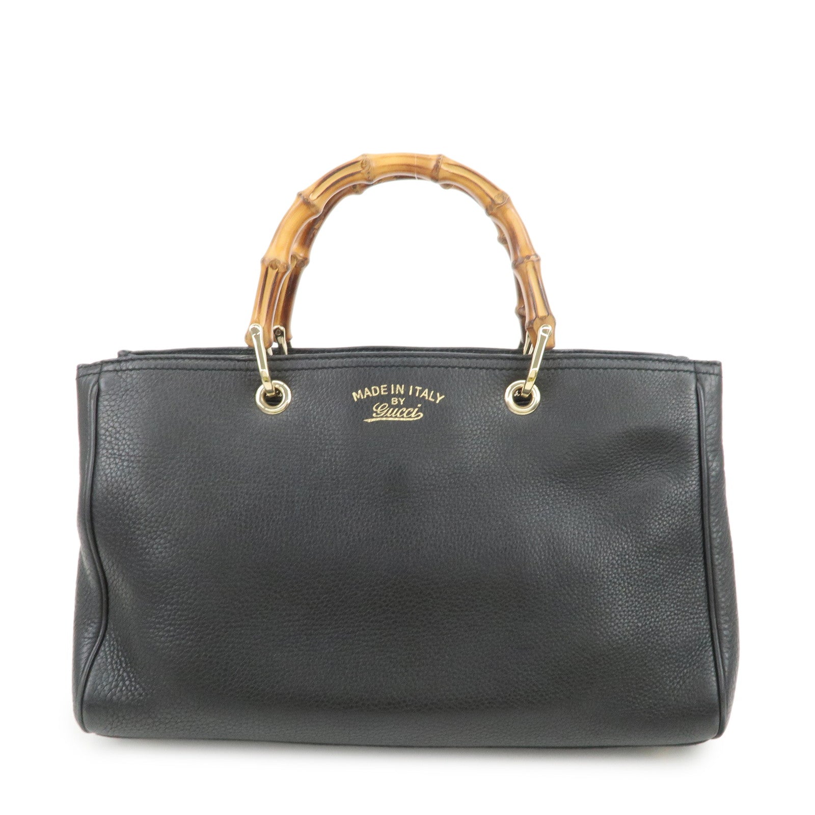 GUCCI Bamboo Shopper Medium 2Way Bag Shoulder Bag Black 323660